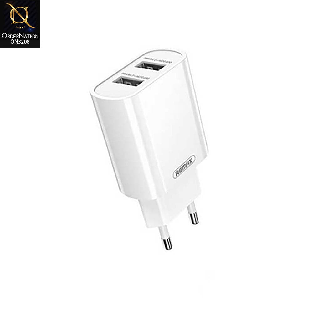 White - REMAX Simple Series Dual USB Adapter RP-U35