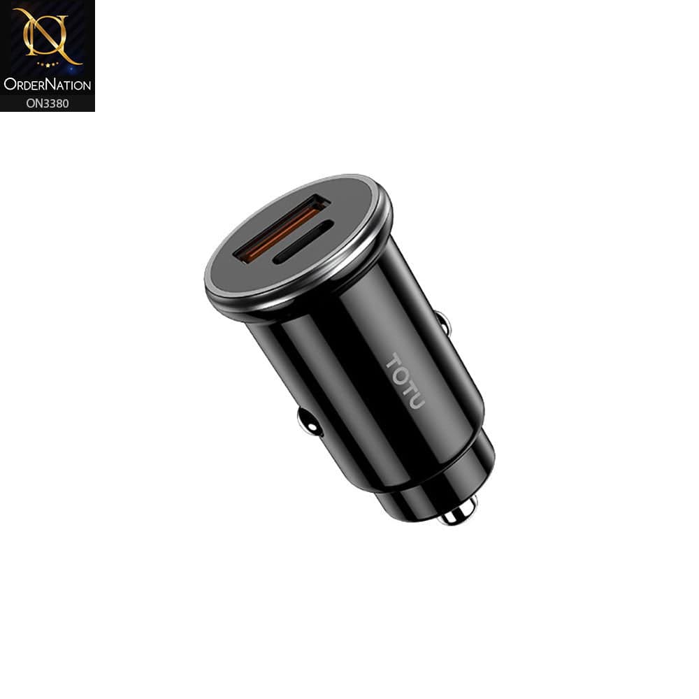 Black - ToTu DCCPD-02 - Elite Series Double Usb Ports strong power PD car charger, qc 3.0 car charger