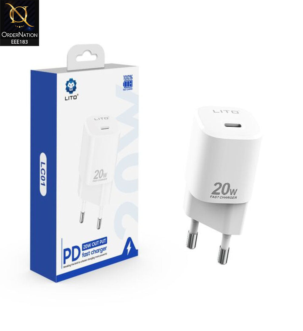 Lito LC01 20W Type-C PD Fast Charger - White