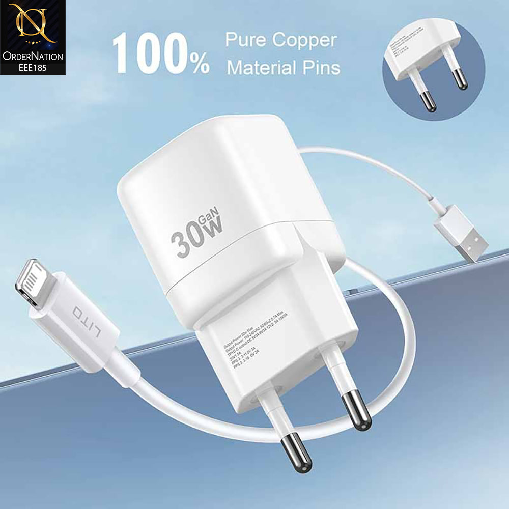 Lito LC11W Gan30W Type-C Fast Charger - white