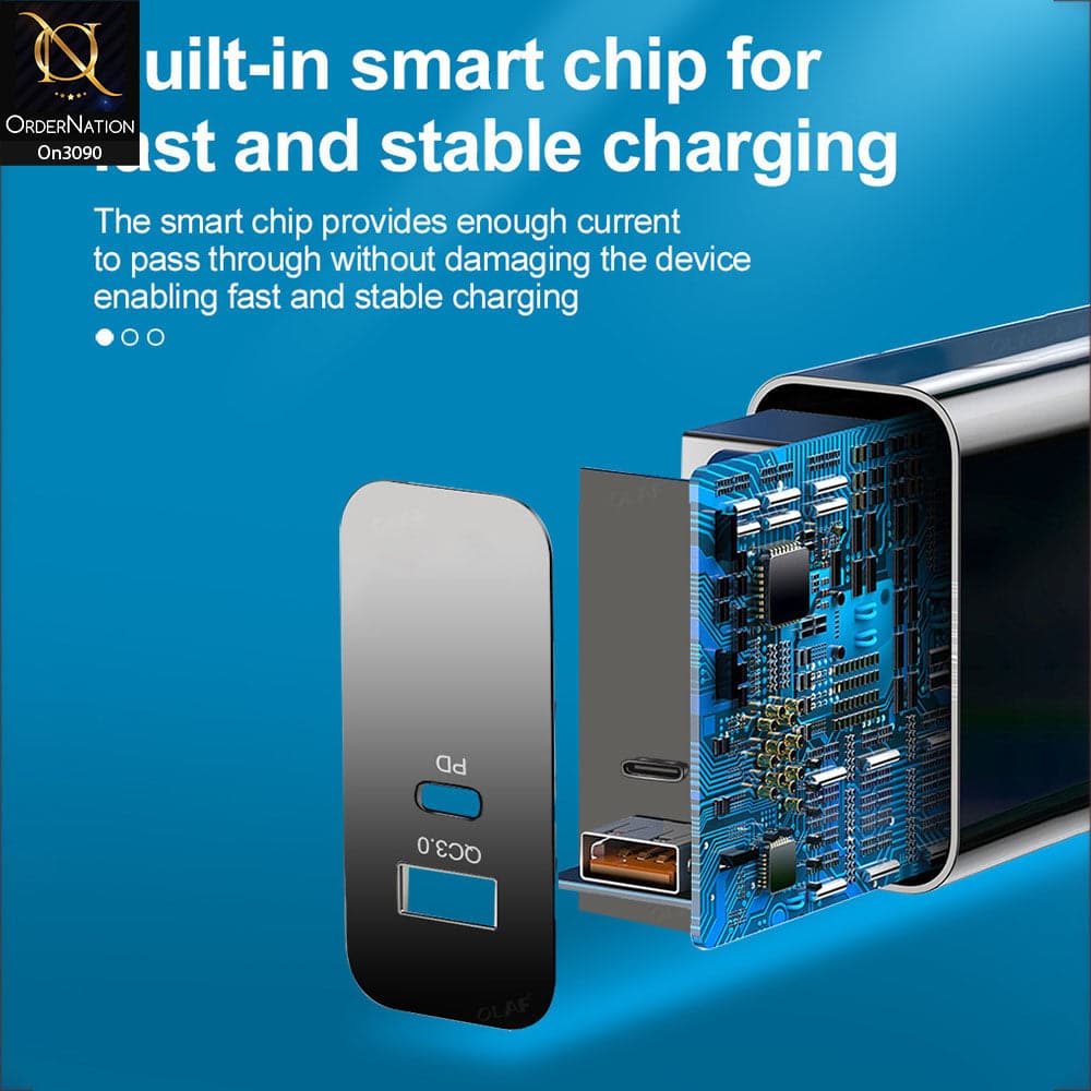 SLS-B08 - Qualcomm 3.0 Quick Wall Charger With 1 Usb Port and 2.0 QC PD intelligent Fast Charge For Latest iPhone, Samsung, Vivo, Infnix, Oppo, Xiaomi, etc Smartphones