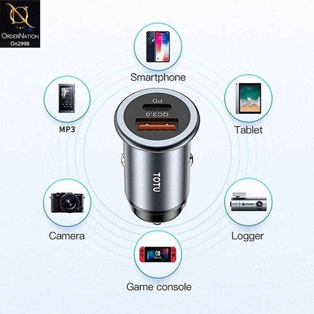 Gray - ToTu Premium 17W and 3.4 A Speed Series Usb Fast Charging