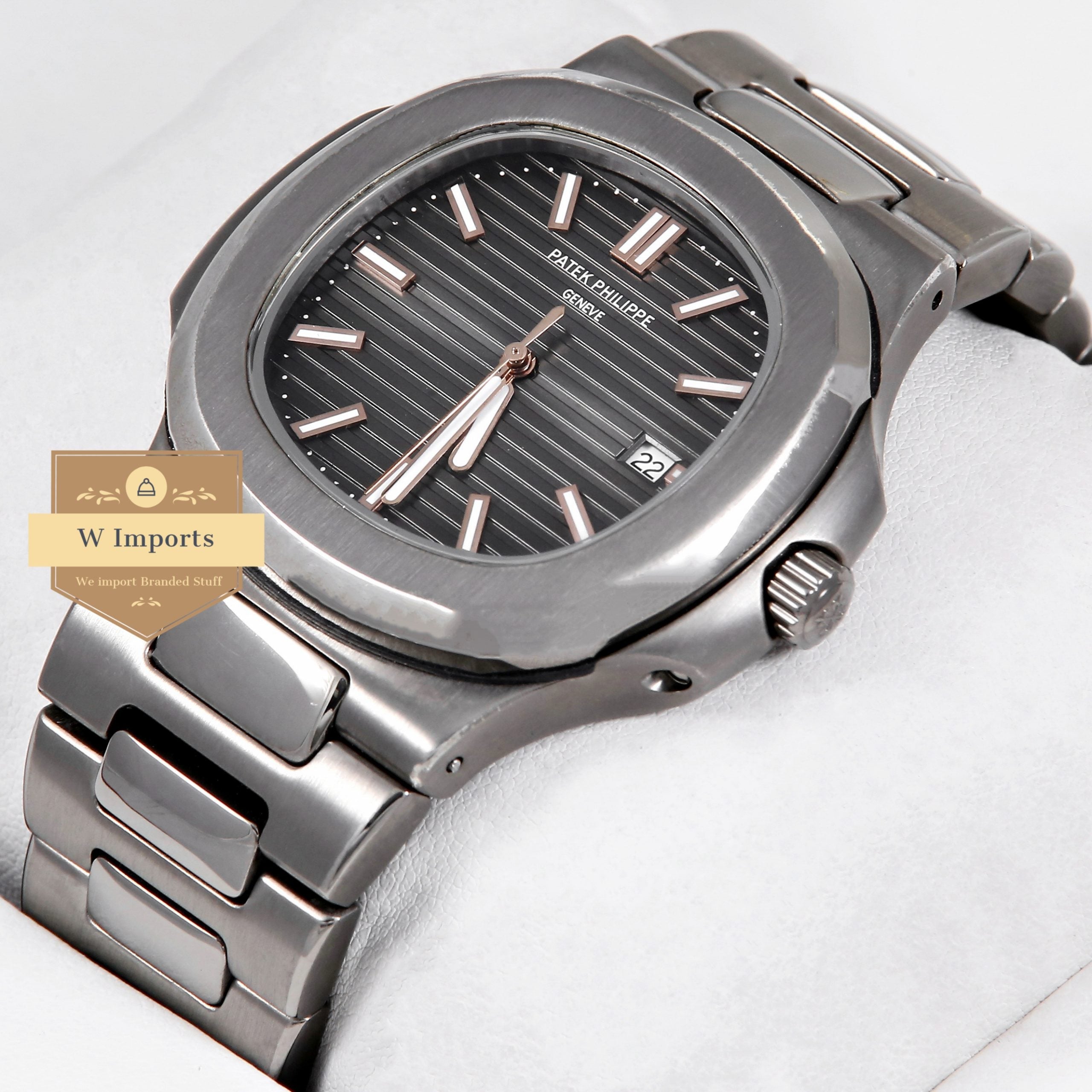 Latest Collection Charcoal Grey Metallic With Black Dial Automatic Watch