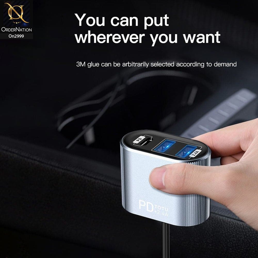 Black And Gray - ToTu 30W - DCCQ-006 - Speedy Series 4 USB Output Fast Car Charging Charger