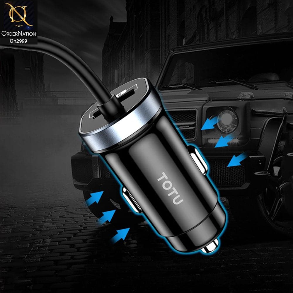 Black And Gray - ToTu 30W - DCCQ-006 - Speedy Series 4 USB Output Fast Car Charging Charger