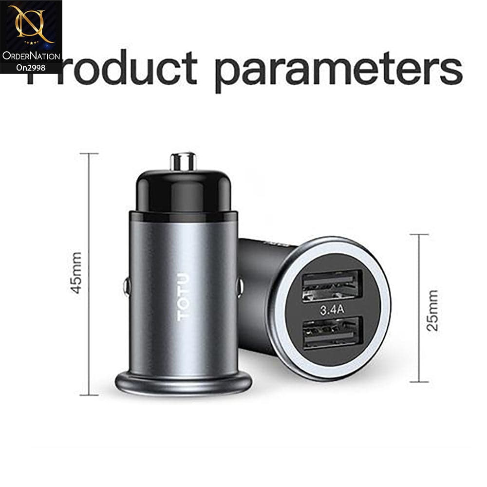 Gray - ToTu Premium 17W and 3.4 A Speed Series Usb Fast Charging