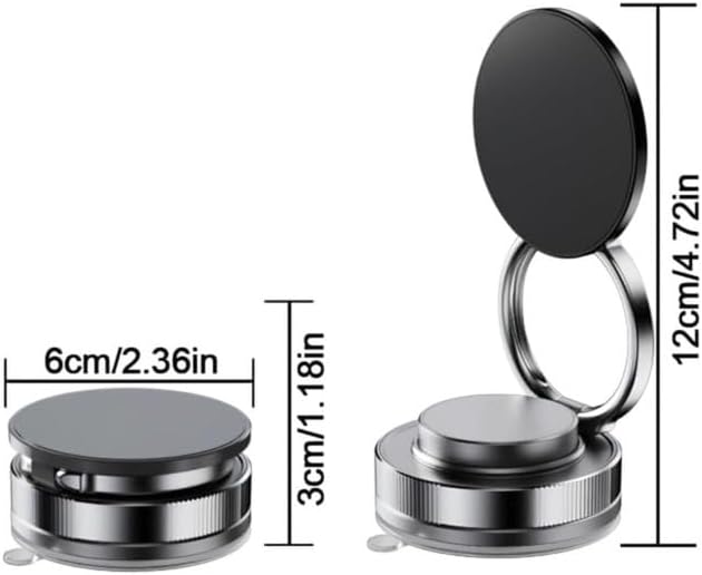 360° Adjustable Vacuum Magnetic Phone Holder, Suction Cup Phone Mount for Magsafe, Portable Cell Phone Holder for Car,Makeup/Gym/Mirror, Fit for iPhone 11 and Above