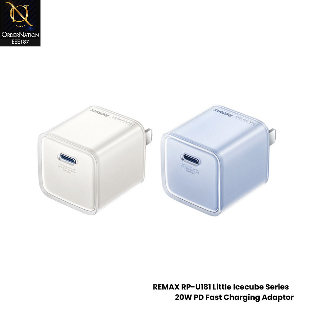 Remax RP-U181 Little Ice Cube Type-C 20W Gan Fast Charger - Off White