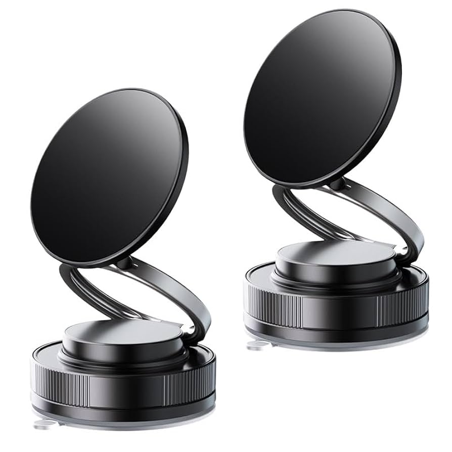 360° Adjustable Vacuum Magnetic Phone Holder, Suction Cup Phone Mount for Magsafe, Portable Cell Phone Holder for Car,Makeup/Gym/Mirror, Fit for iPhone 11 and Above