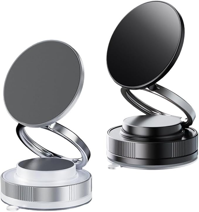 360° Adjustable Vacuum Magnetic Phone Holder, Suction Cup Phone Mount for Magsafe, Portable Cell Phone Holder for Car,Makeup/Gym/Mirror, Fit for iPhone 11 and Above