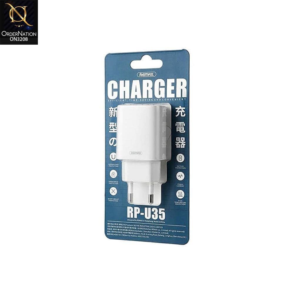 White - REMAX Simple Series Dual USB Adapter RP-U35