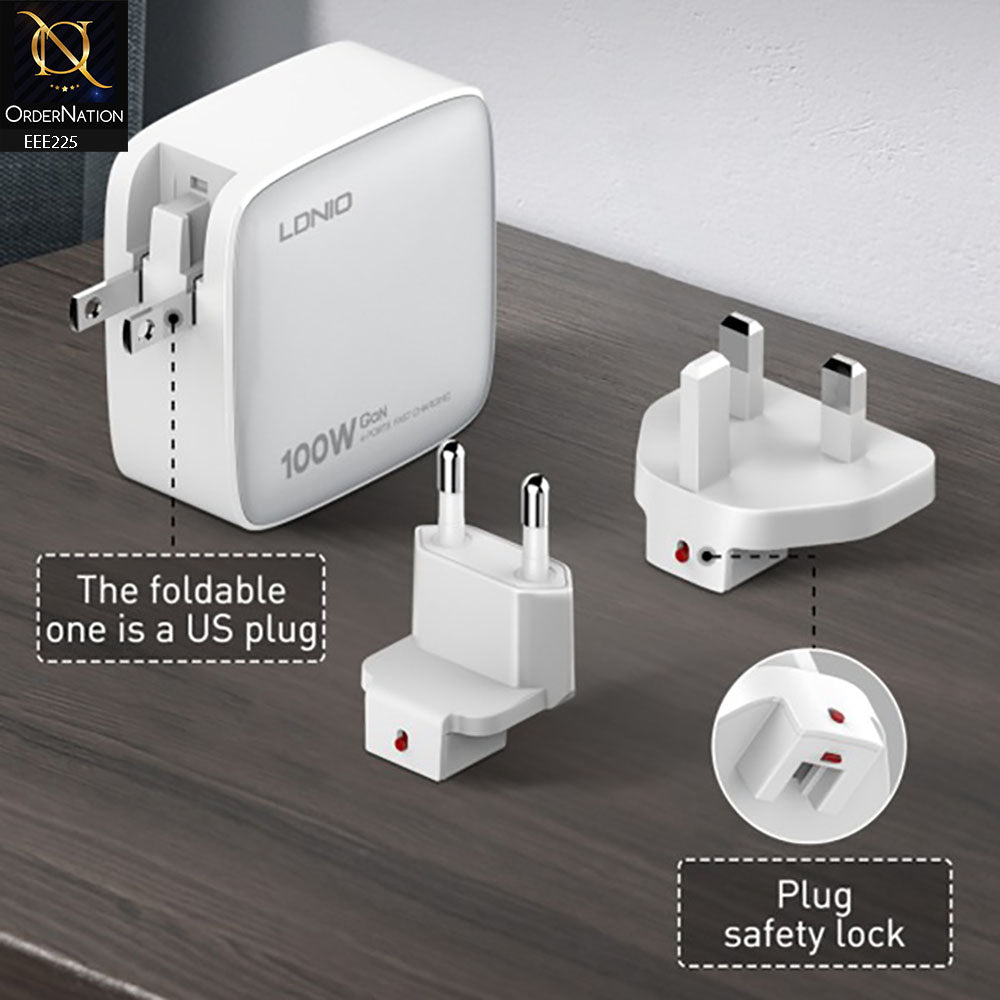LDNIO Q408 100W GaN Supper Fast Charger - White