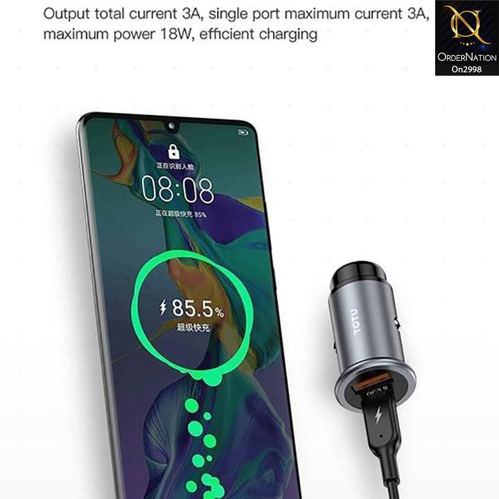 Gray - ToTu Premium 17W and 3.4 A Speed Series Usb Fast Charging