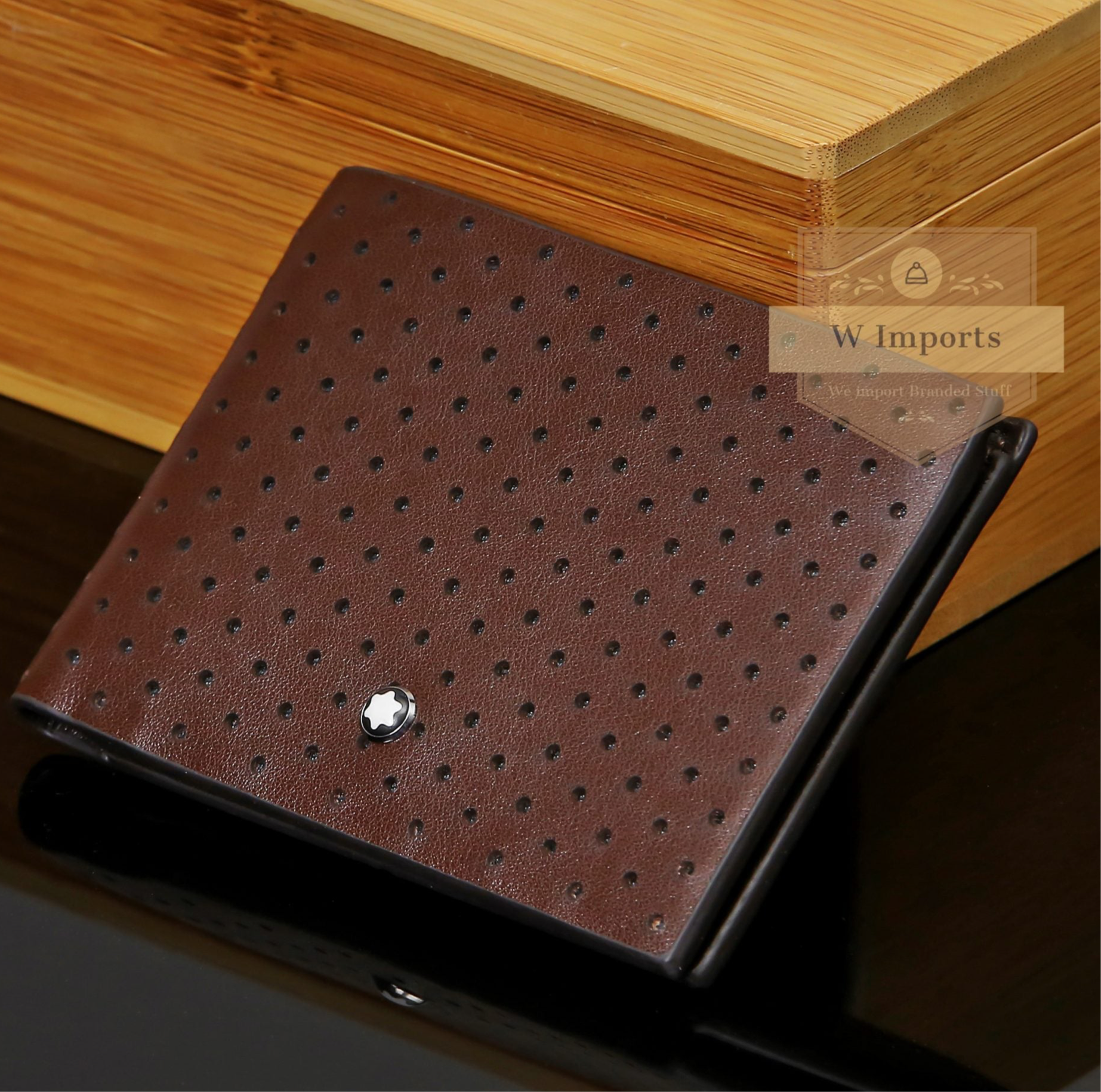 Latest Dotted Style Brown Leather Bifold Wallet For Men ( 15B )