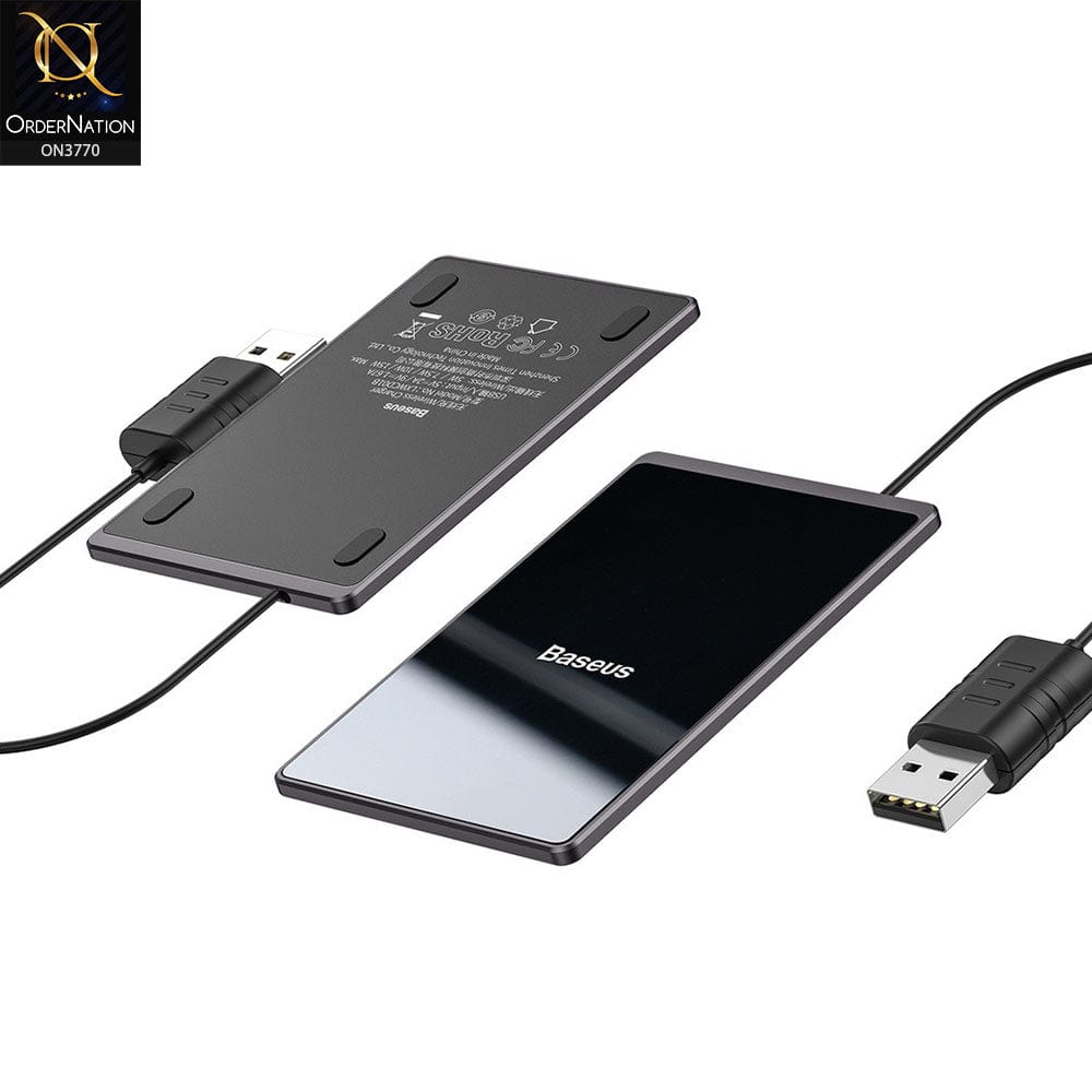 Wireless Charger - Black - Baseus Card Ultra-thin Wireless Charger 15W