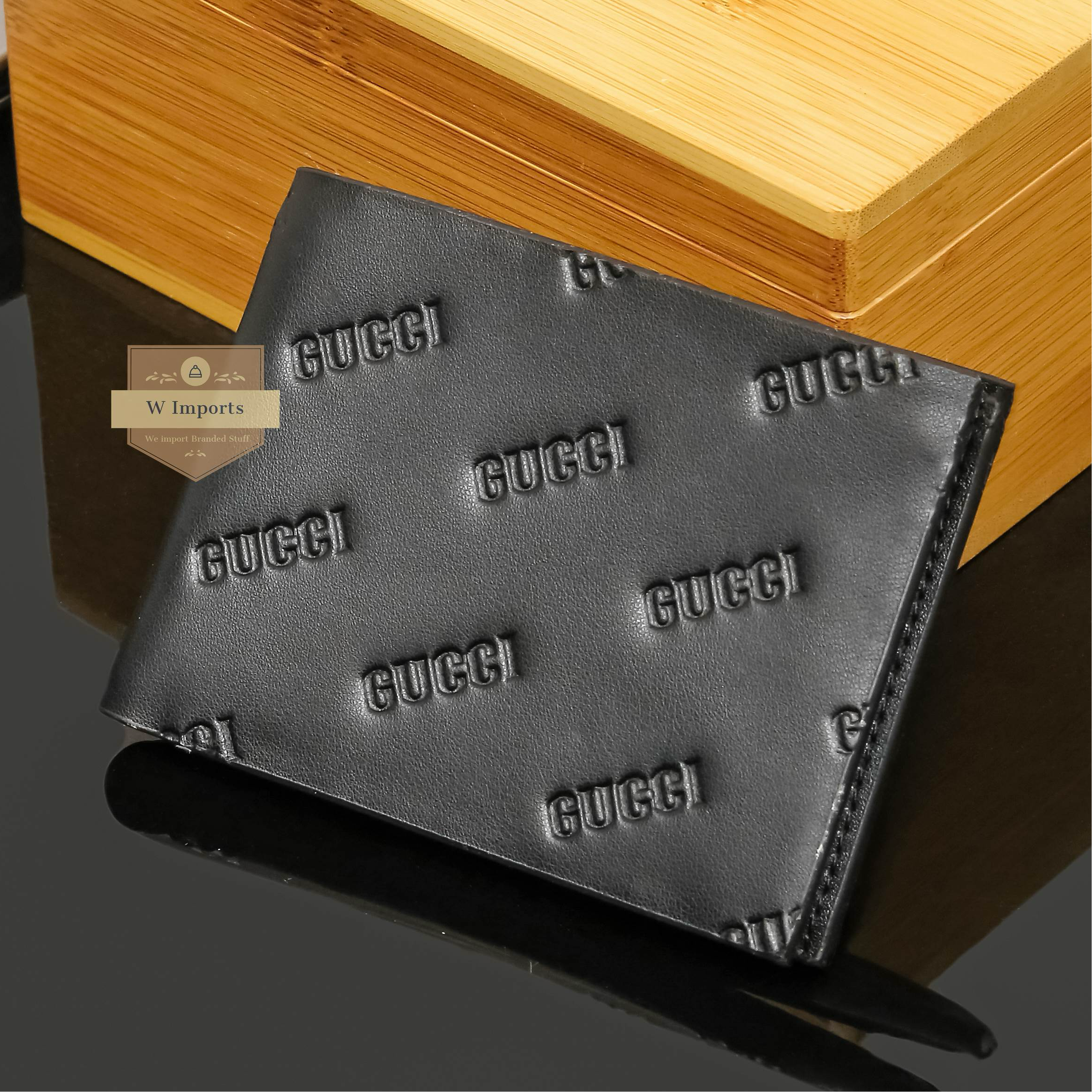 Black Leather Bifold Wallet For Men (N-124)