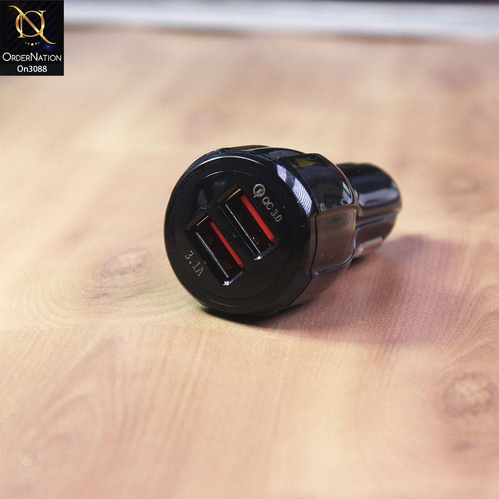 Black - SLS-B05 - Power 3.0 Quick Usb Car Charger For Latest iPhone, Samsung, Vivo, Infnix, Oppo, Xiaomi, etc Smartphones