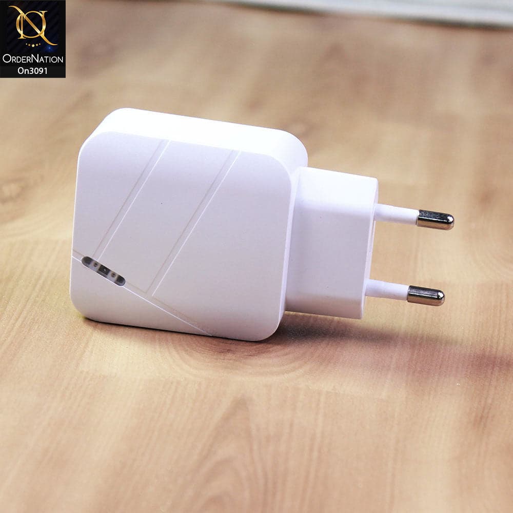 TE-Q820 - Power 3.0 Quick Wall Charger Fast Charging Head QC 3.0+2.1A Usb With Indicator Light For Latest iPhone, Samsung, Vivo, Infnix, Oppo, Xiaomi, etc Smartphones