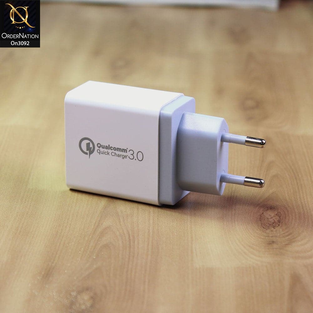 SLS-B07 - Qualcomm 3.0 Quick Charger With 4 Port Usb Fast Charging For Latest iPhone, Samsung, Vivo, Infnix, Oppo, Xiaomi, etc Smartphones
