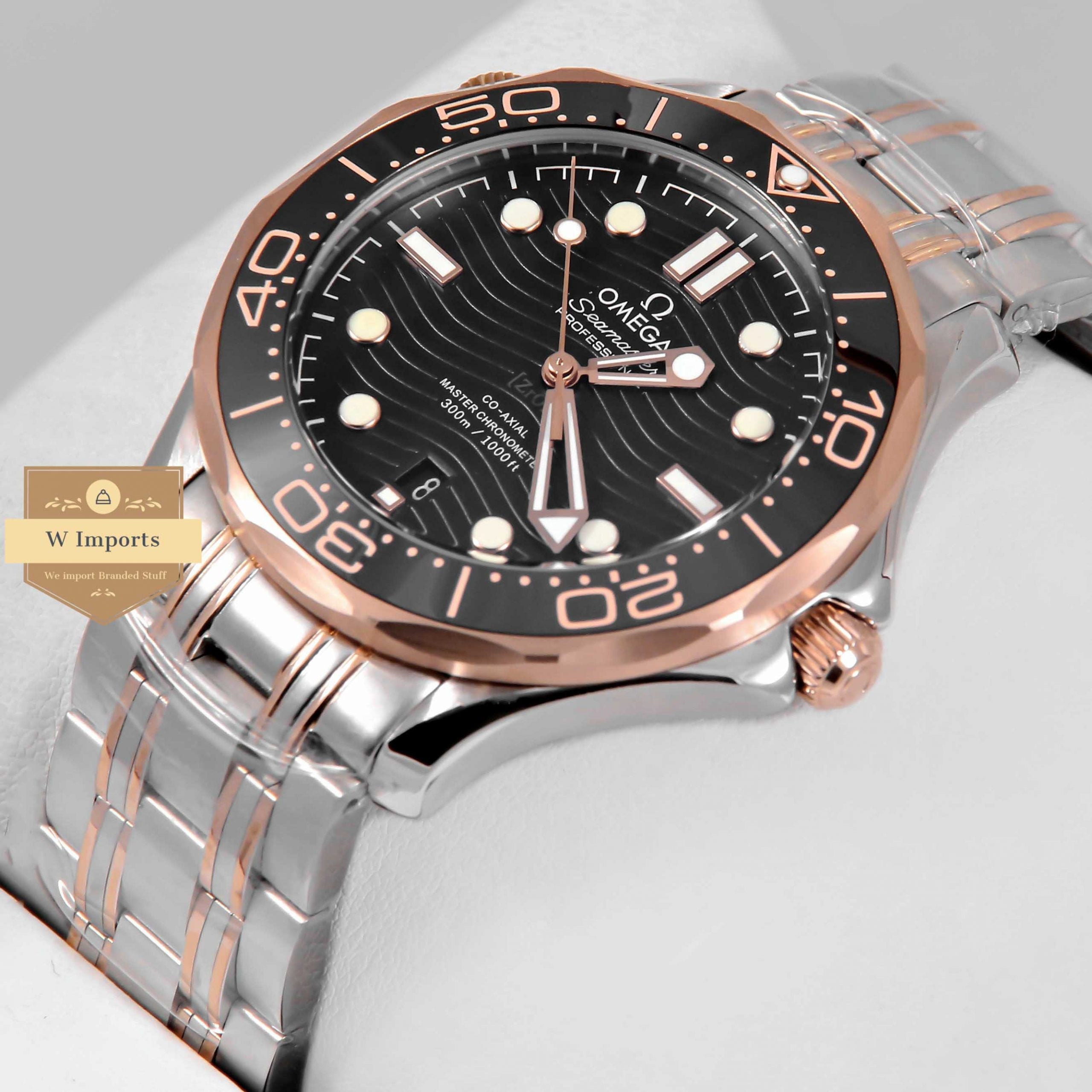 Latest Collection Master Grade Two Tone Rose Gold With Black Dial