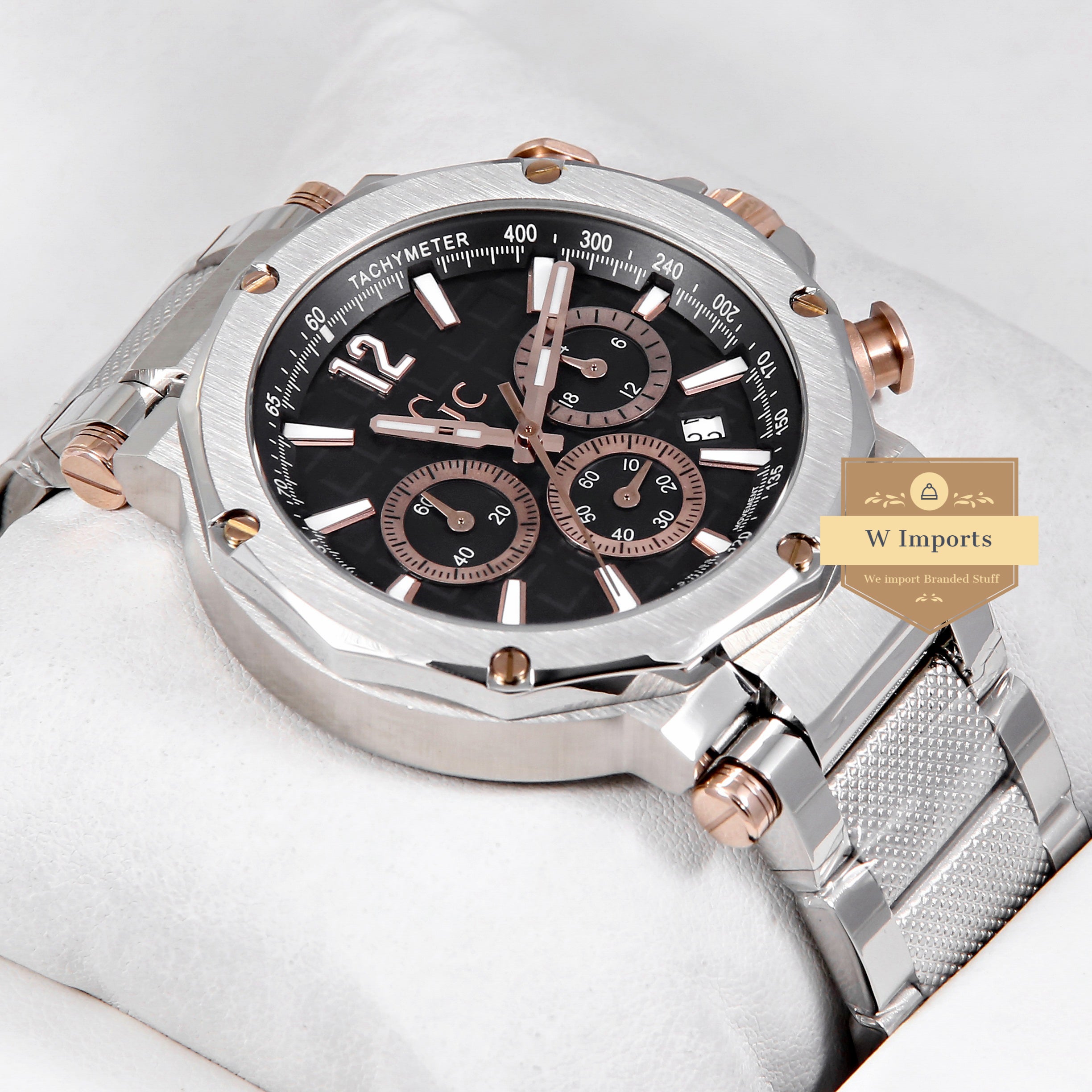 Latest Collection Chronograph Silver With Black Dial