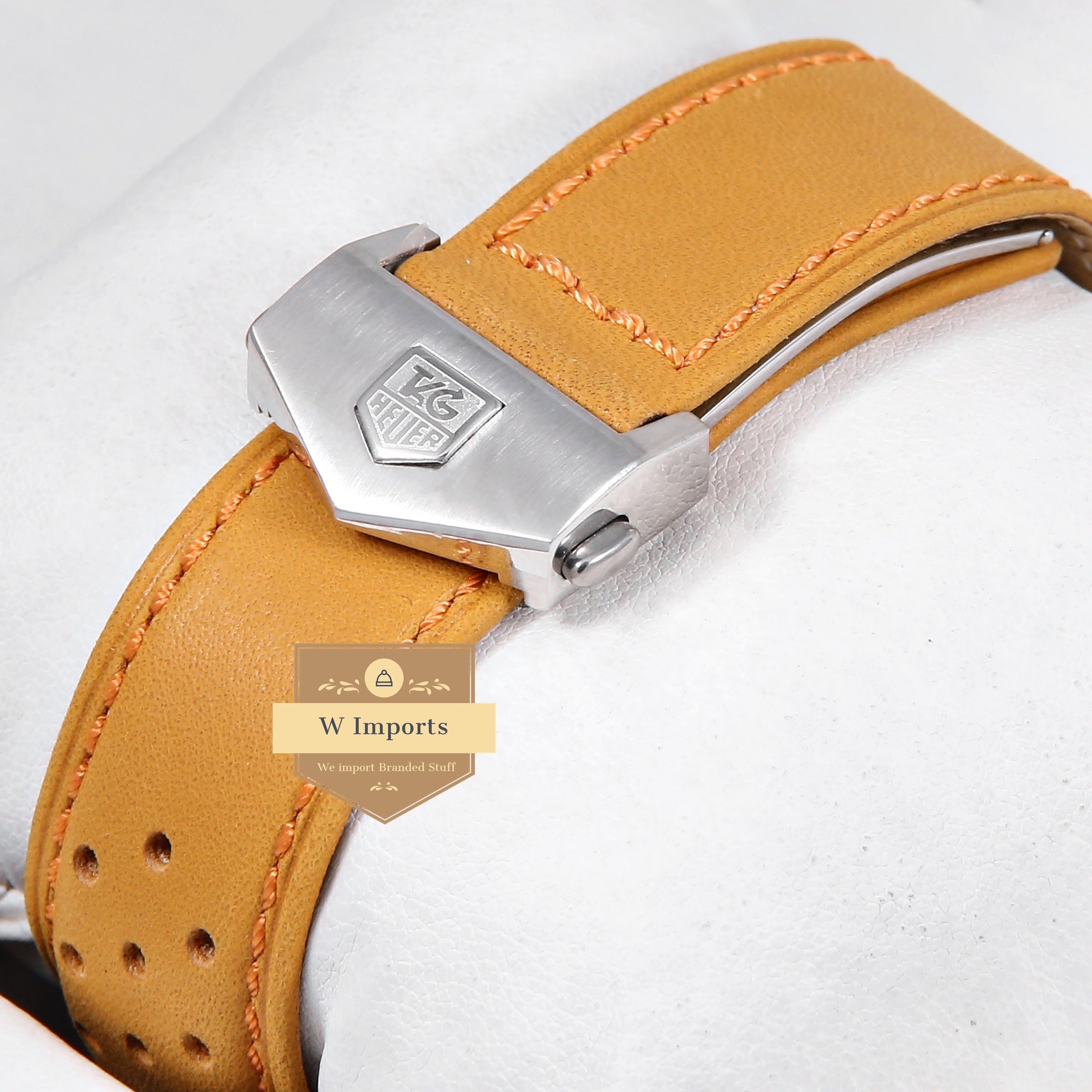 Latest Collection Chronograph Silver Case With Blue Dial & Brown Leather Strap