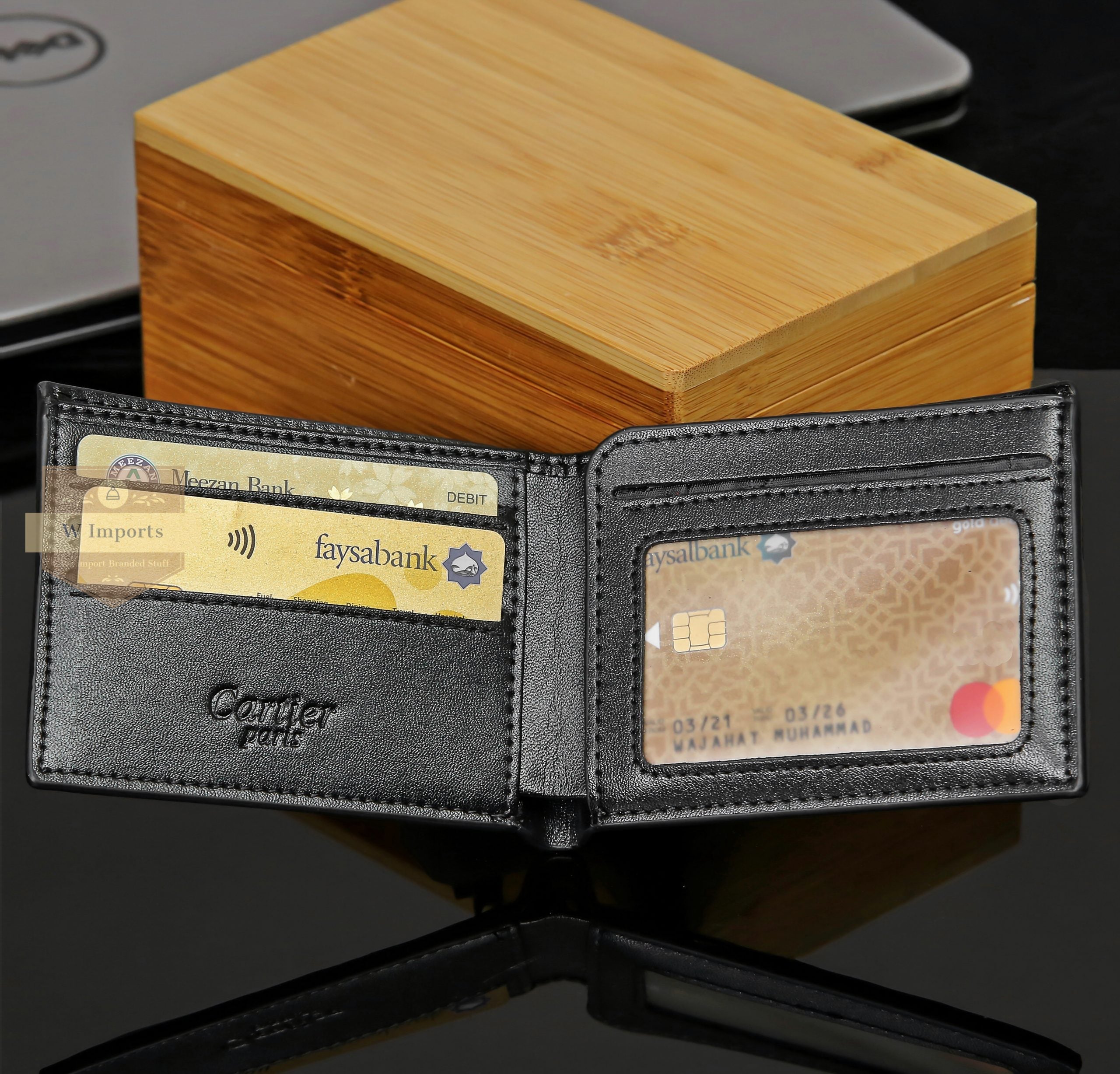 Latest Black Leather Bifold Wallet For Men ( 78B )