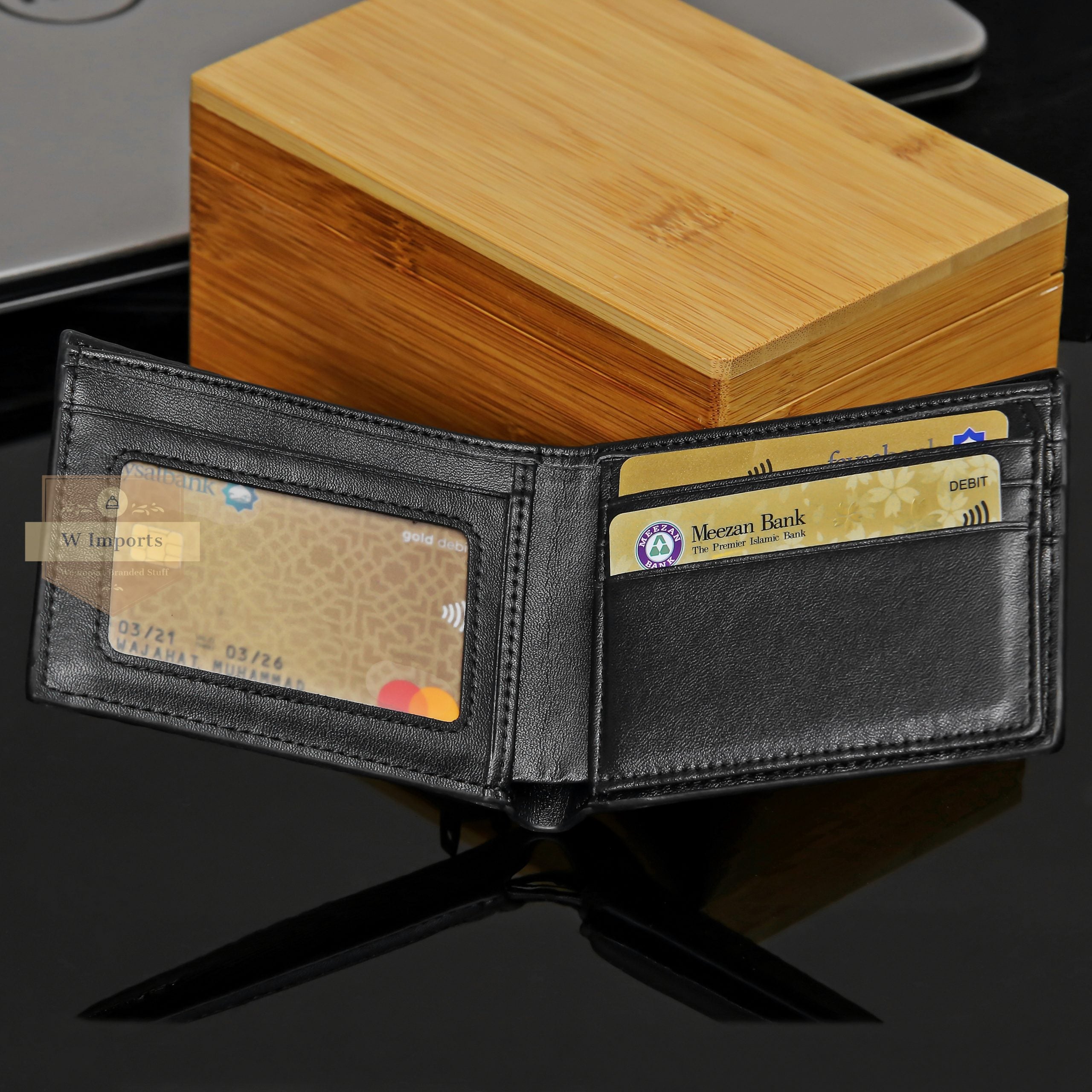 Latest Black Leather Bifold Wallet For Men (N-36)