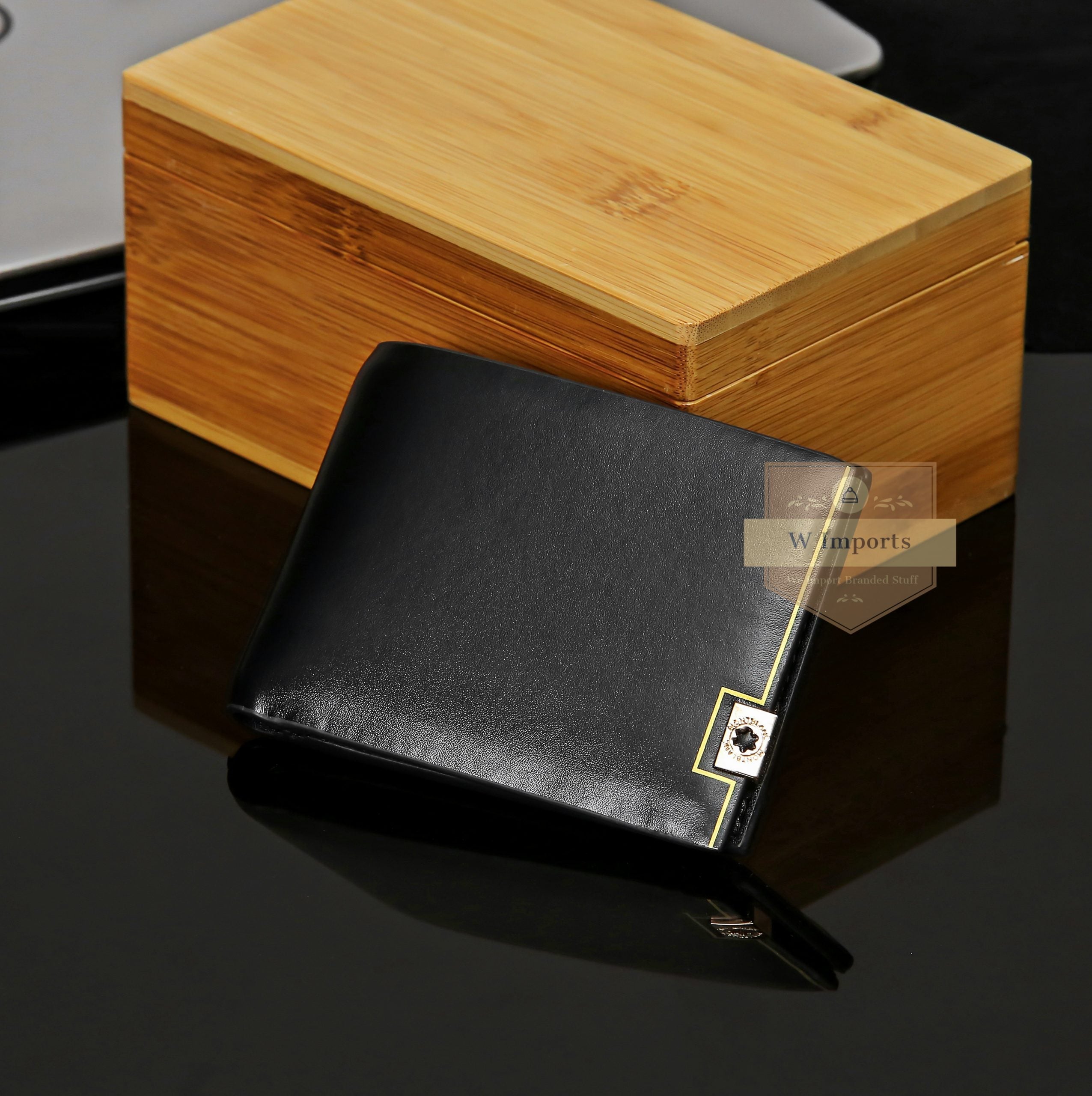 Latest Black Leather Bifold Wallet For Men ( 21B )