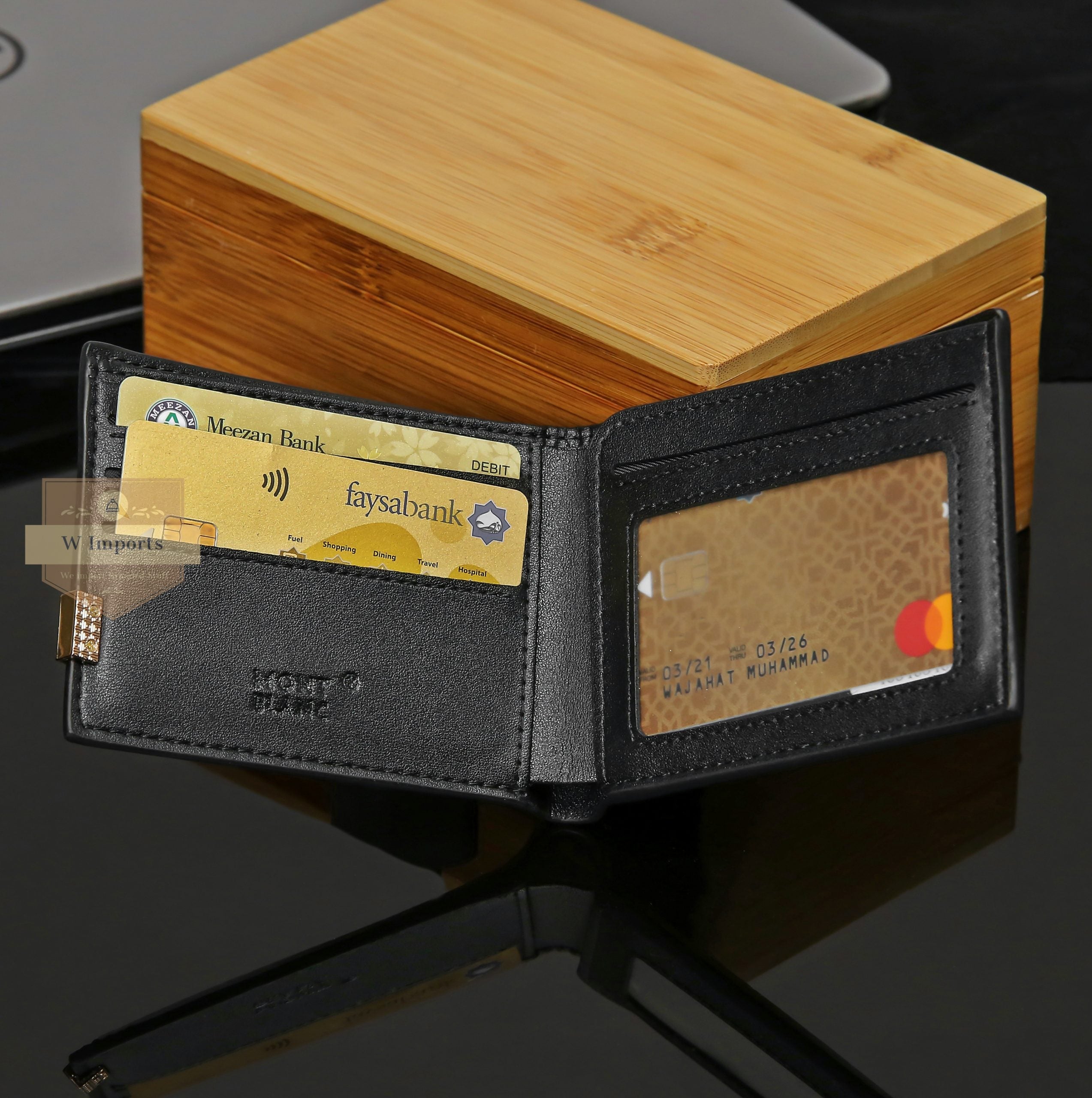 Latest Black Leather Bifold Wallet For Men ( 21B )