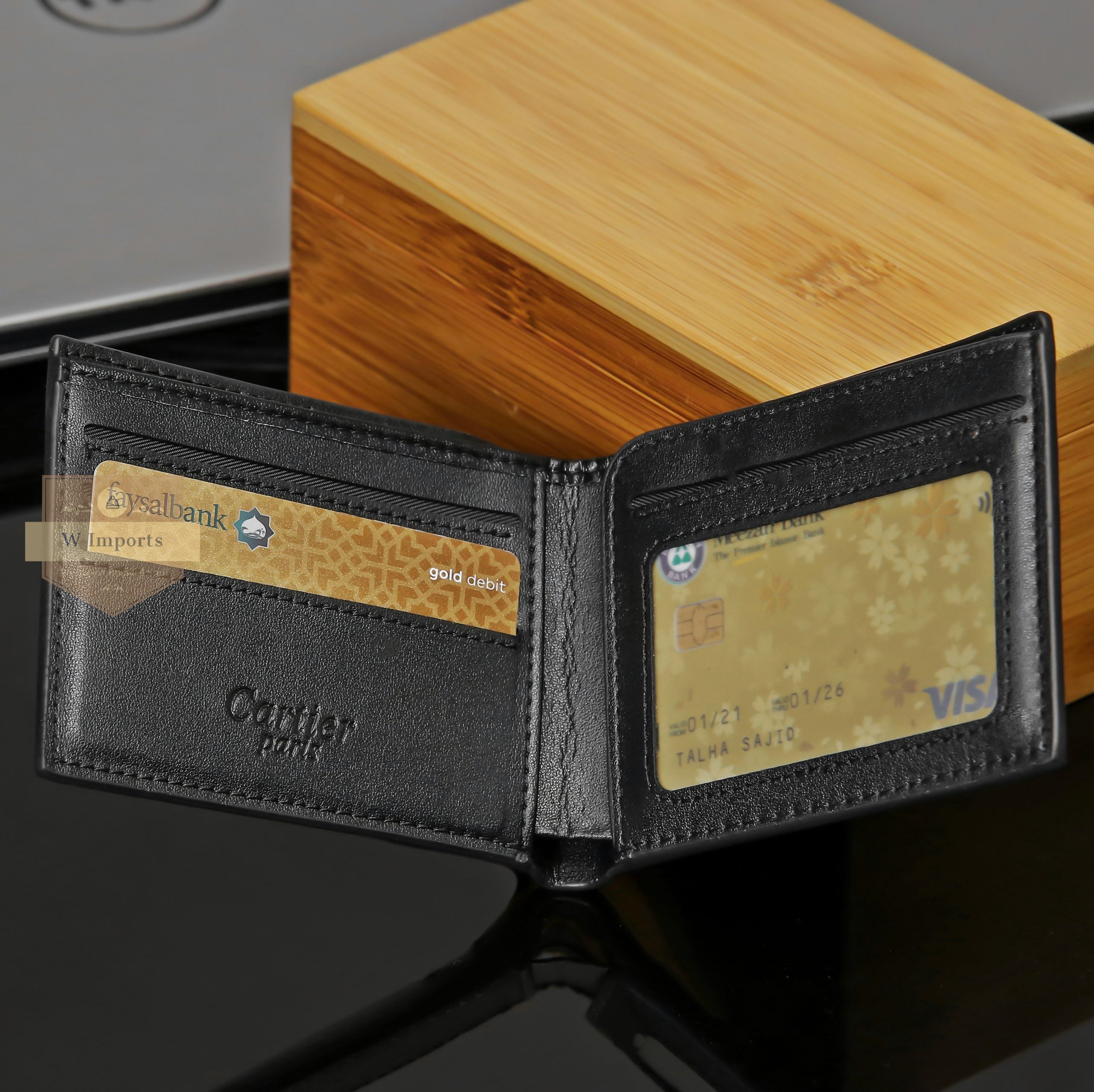 Latest Black Leather Bifold Wallet For Men ( N-152 )
