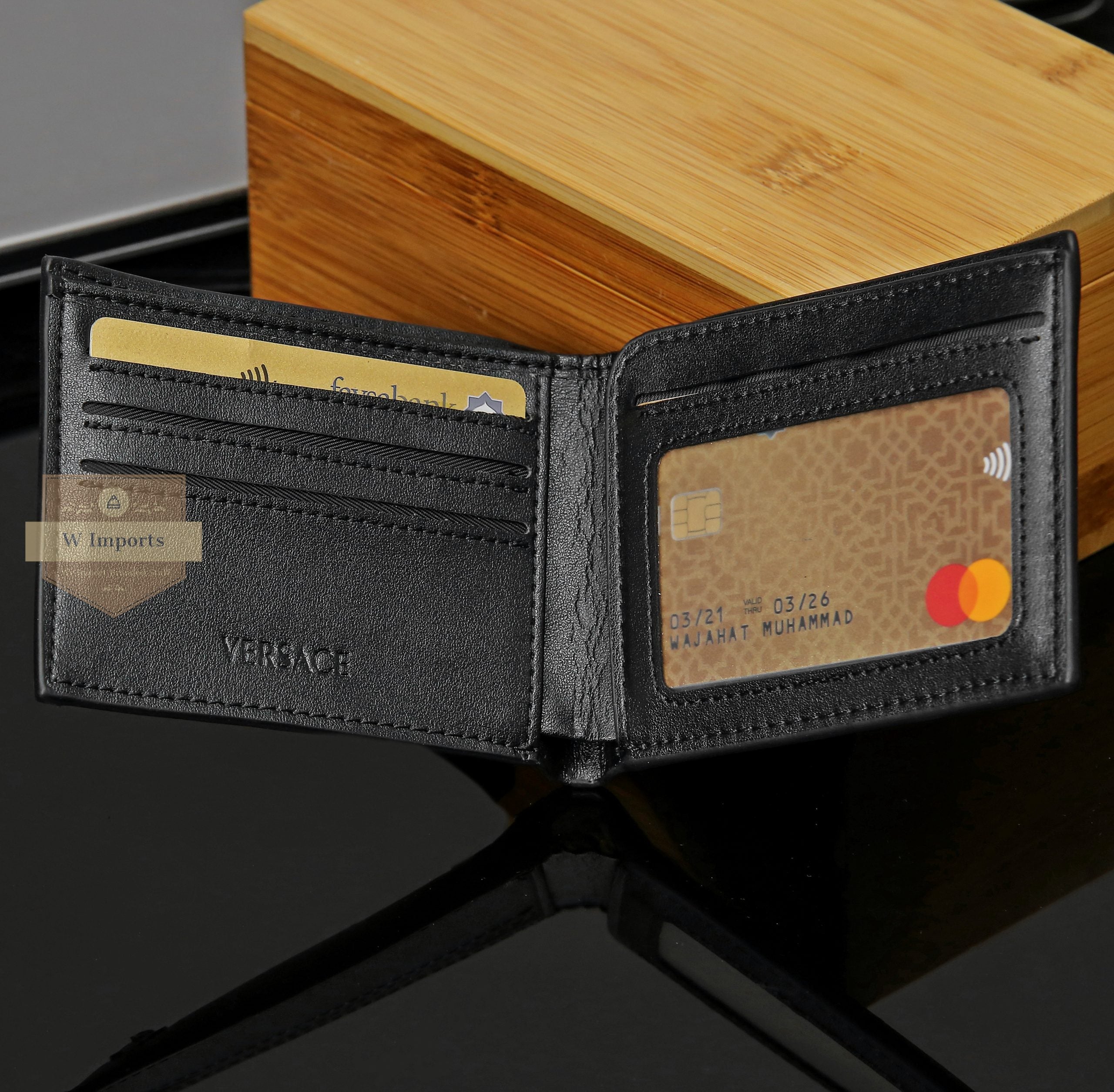 Latest Black Leather Bifold Wallet For Men ( 67B )
