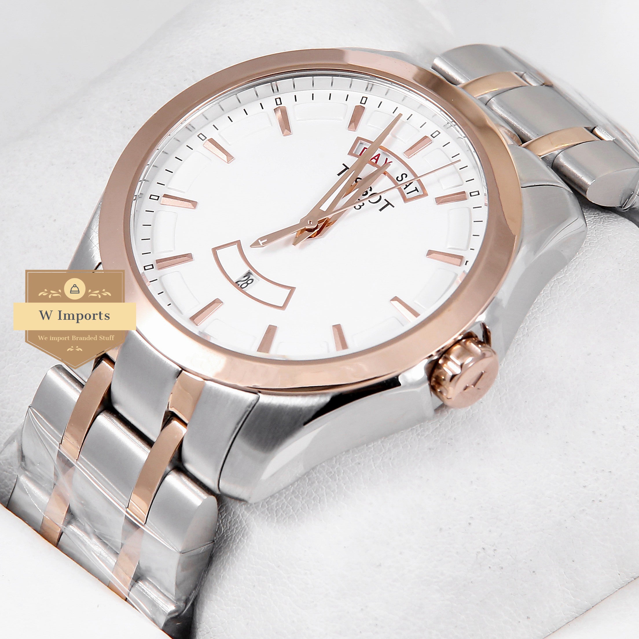 Latest Collection Two Tone Rose Gold With White Dial