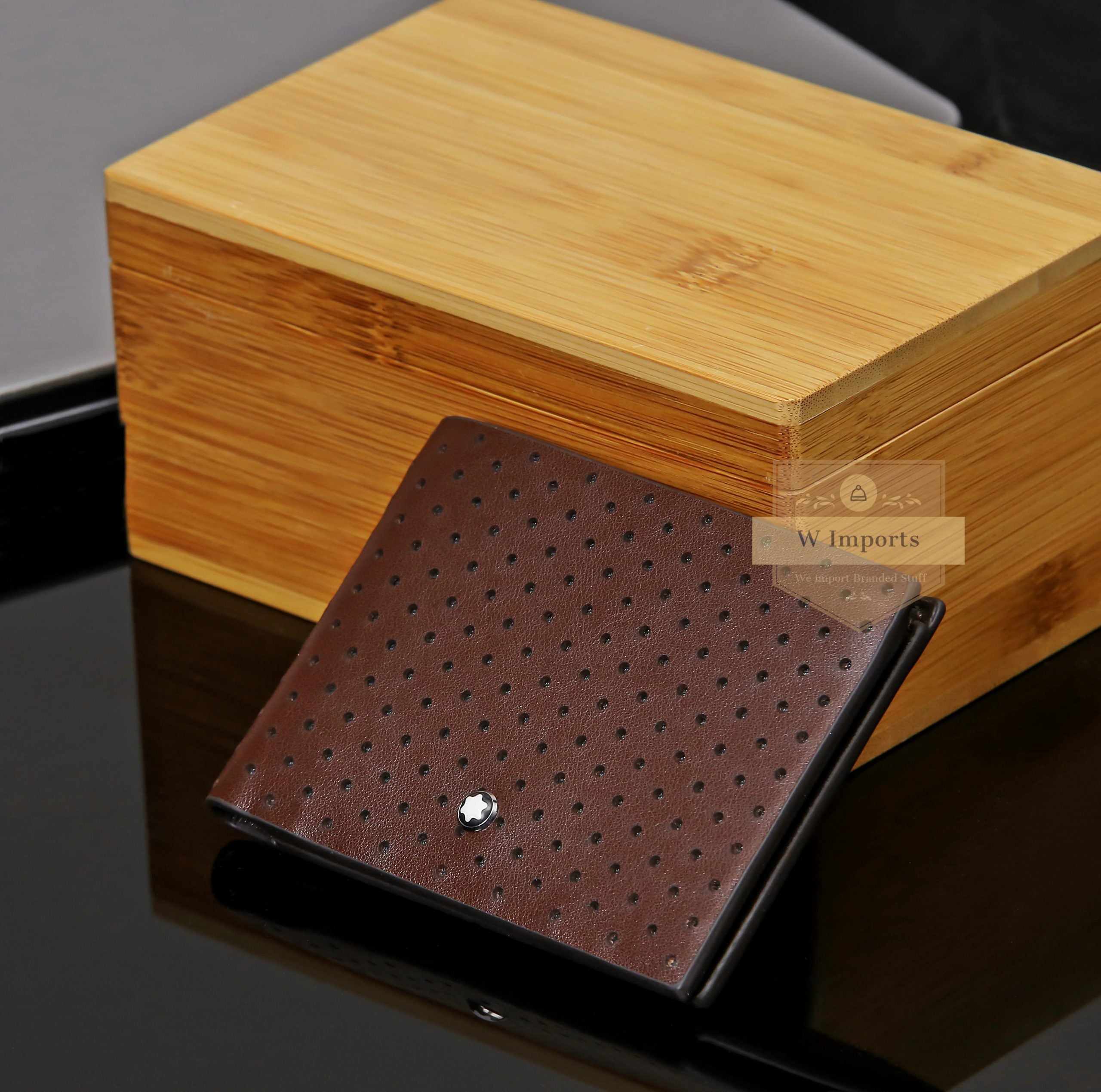 Latest Dotted Style Brown Leather Bifold Wallet For Men ( 15B )