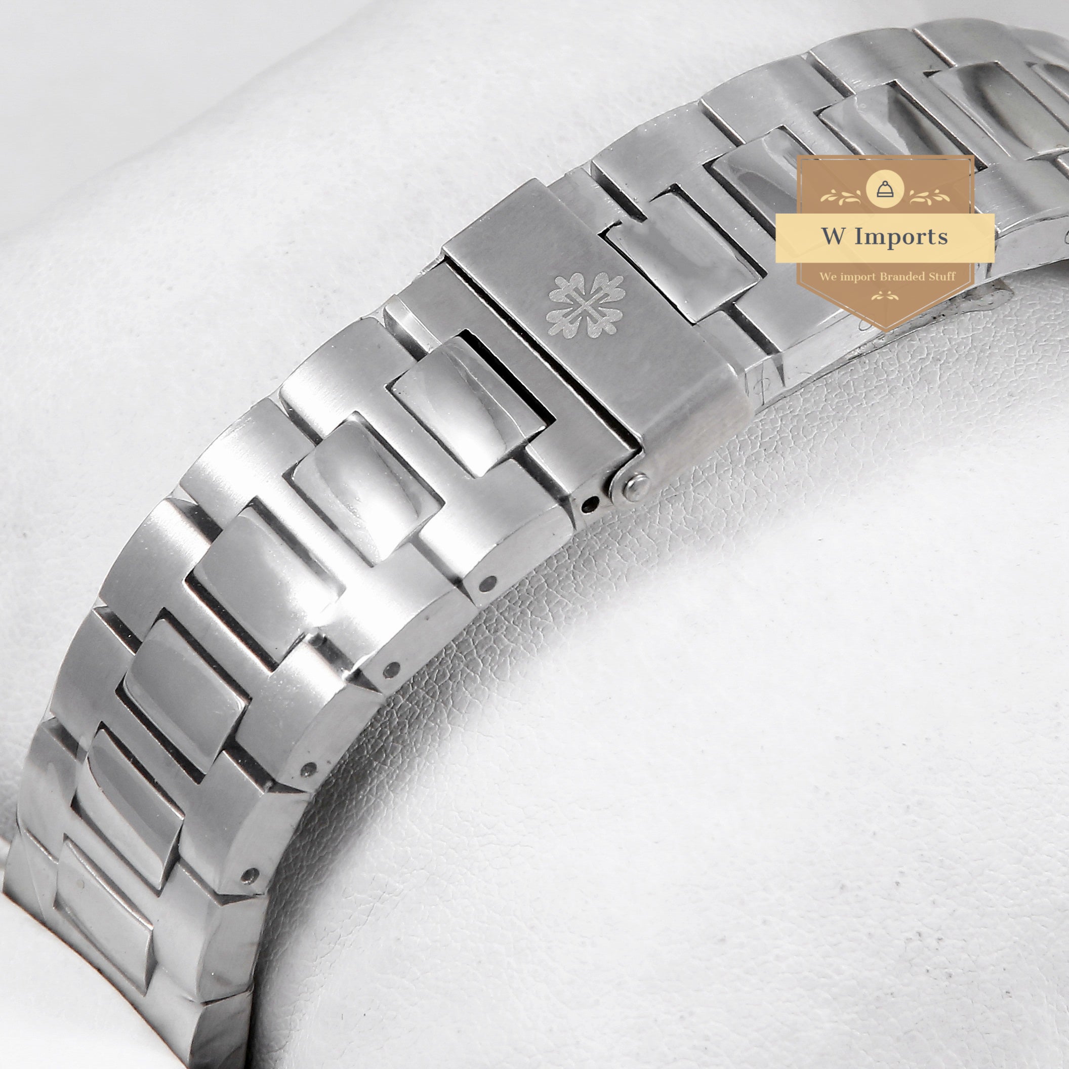 Latest Collection All Silver Stone Bezel With Black Dial