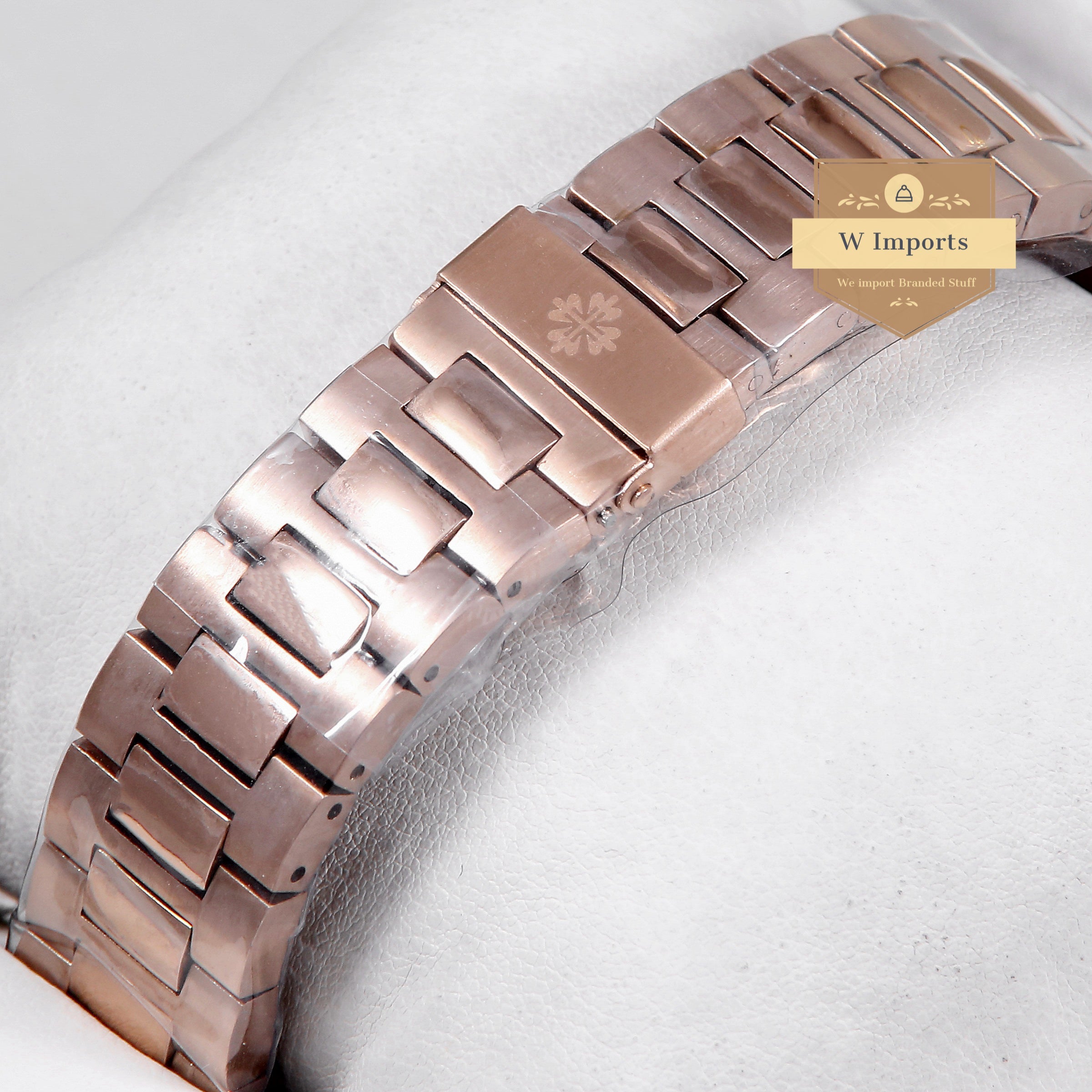 Latest Collection Rose Gold Case Stone Bezel With Brown Dial