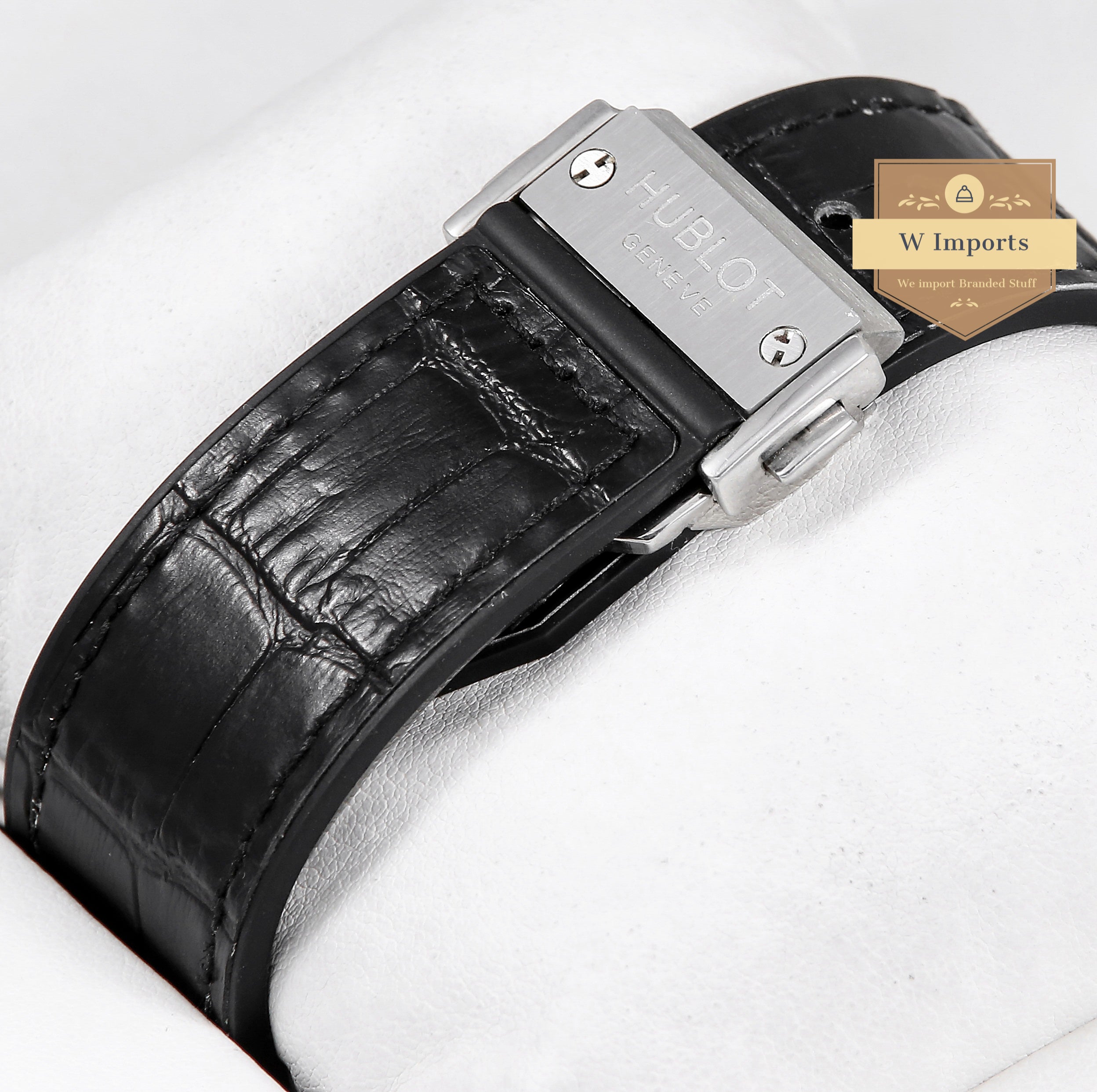 Latest Collection Silver Case With Black Dial & Leather Strap Automatic Watch