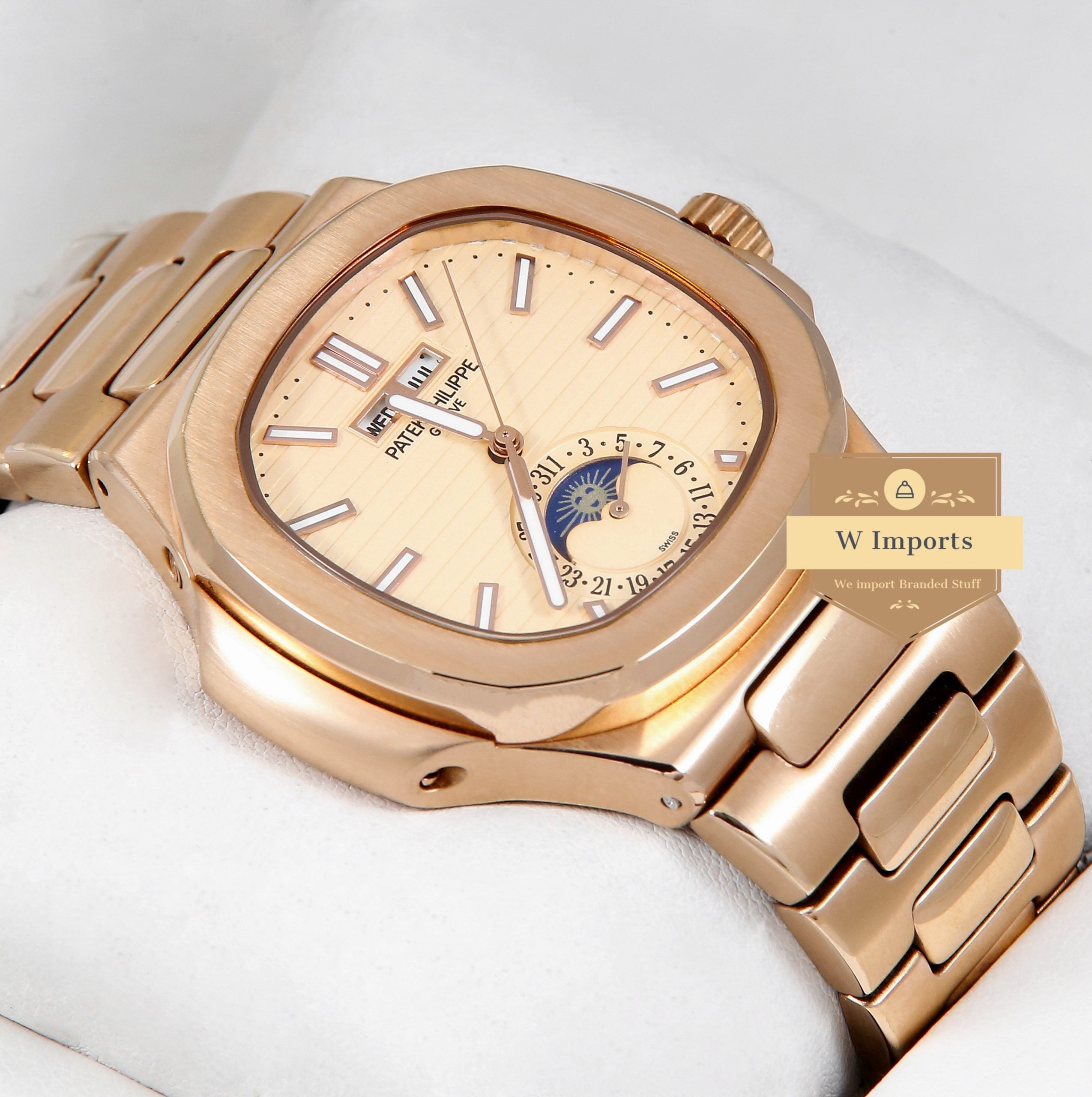 Latest Collection Annual Calendar Moon Phase All Rose Gold Automatic Watch