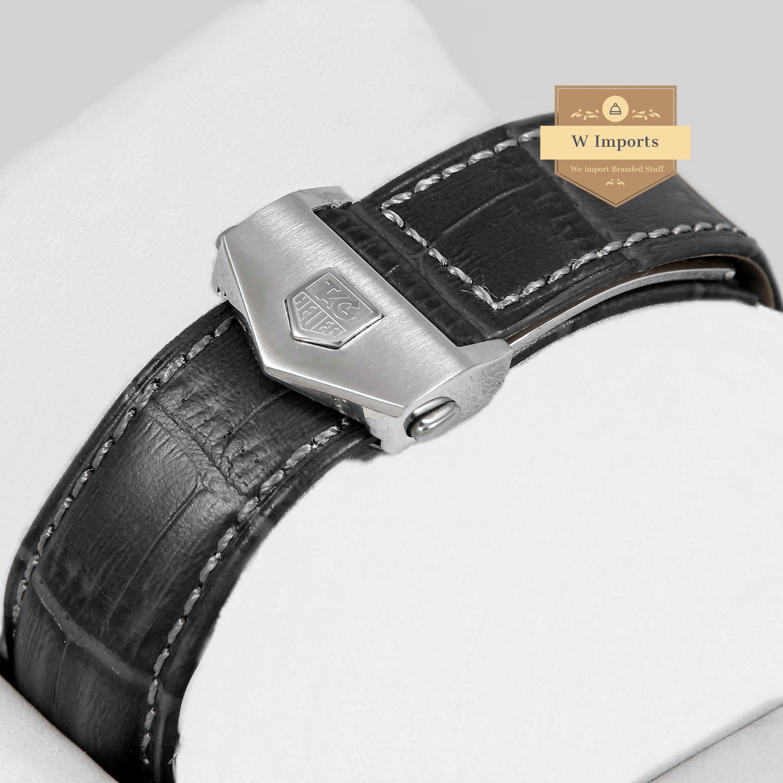 Latest Collection Chronograph Silver Case With Grey Dial & Leather Strap