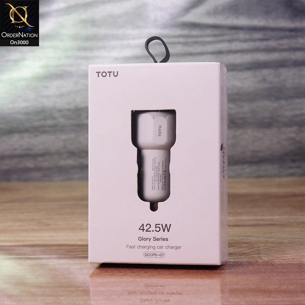 White - ToTu 42.5W - DCCPD-07 - Glory Series Fast Charging Car Charger