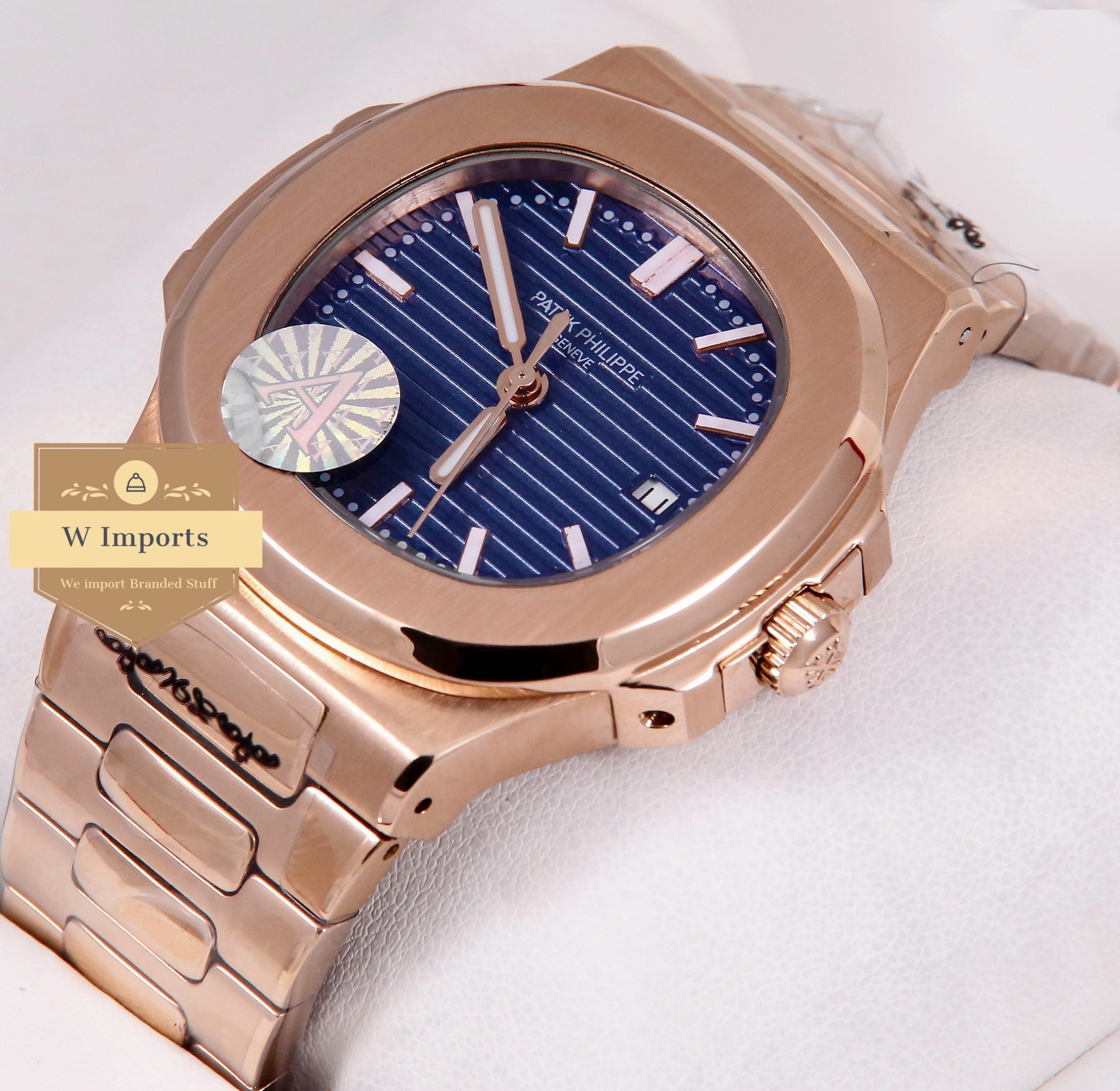 Latest Collection Rose Gold With Blue Dial Quartz Watch