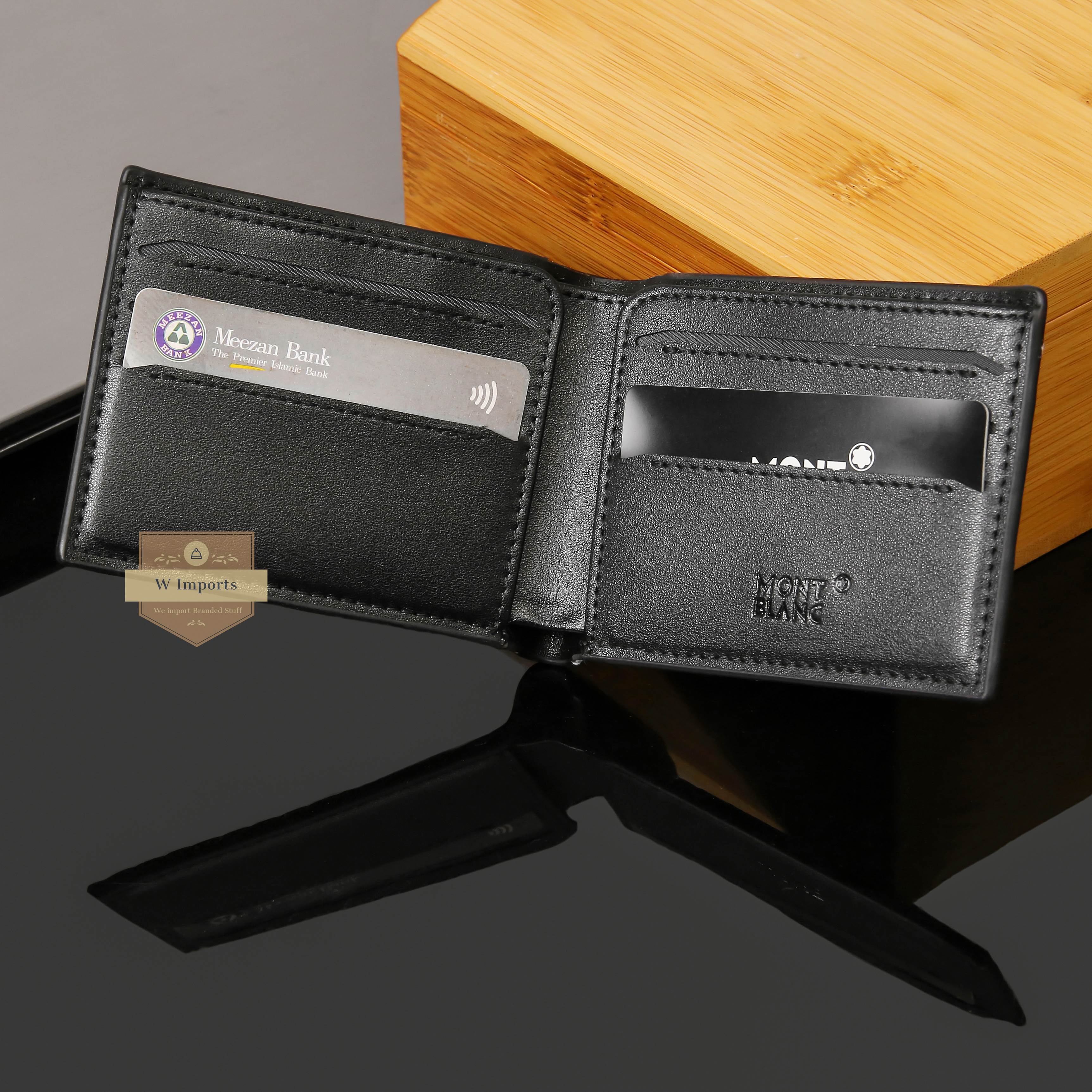 Black Leather Bifold Wallet For Men (N-113)