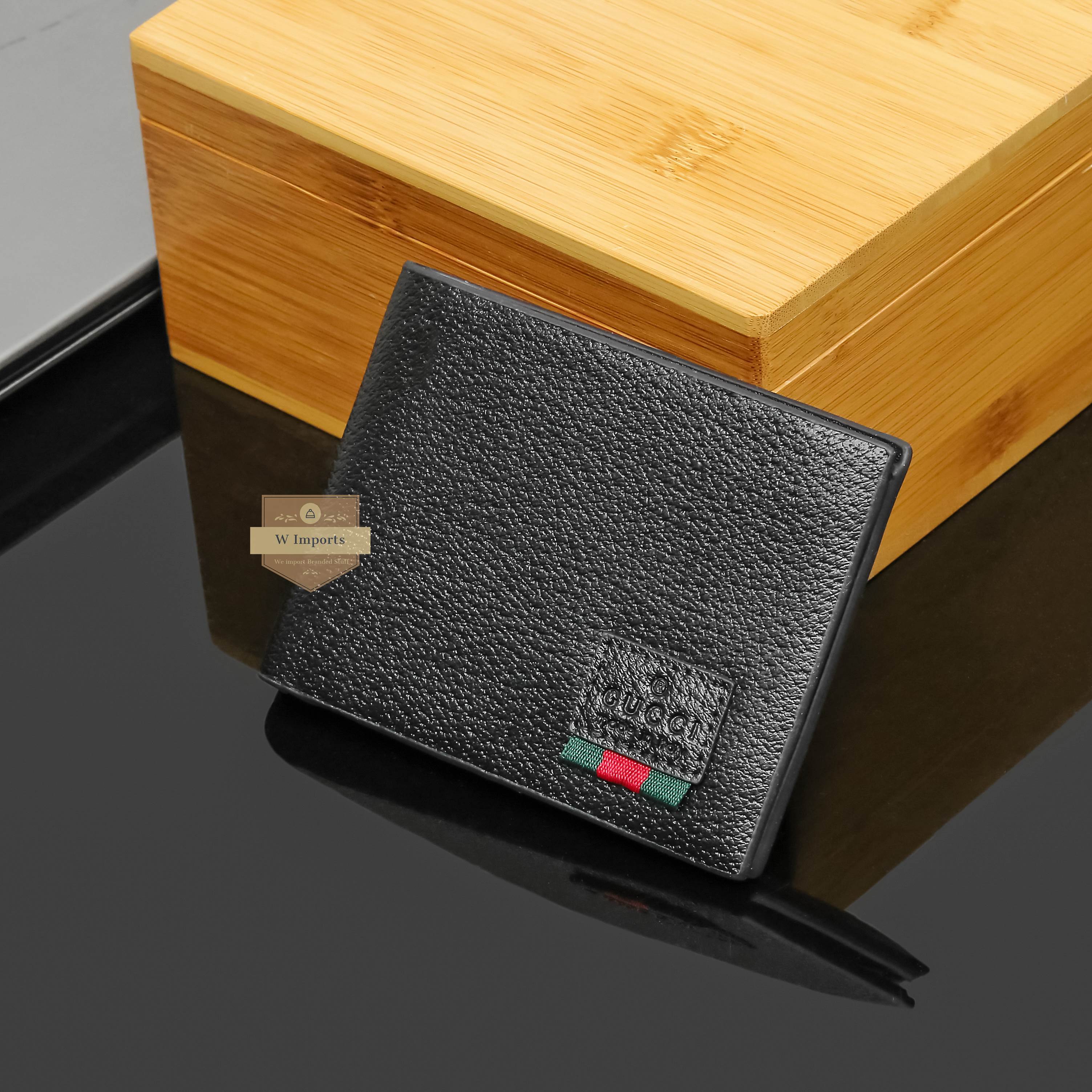 Black Leather Bifold Wallet For Men (N-113)