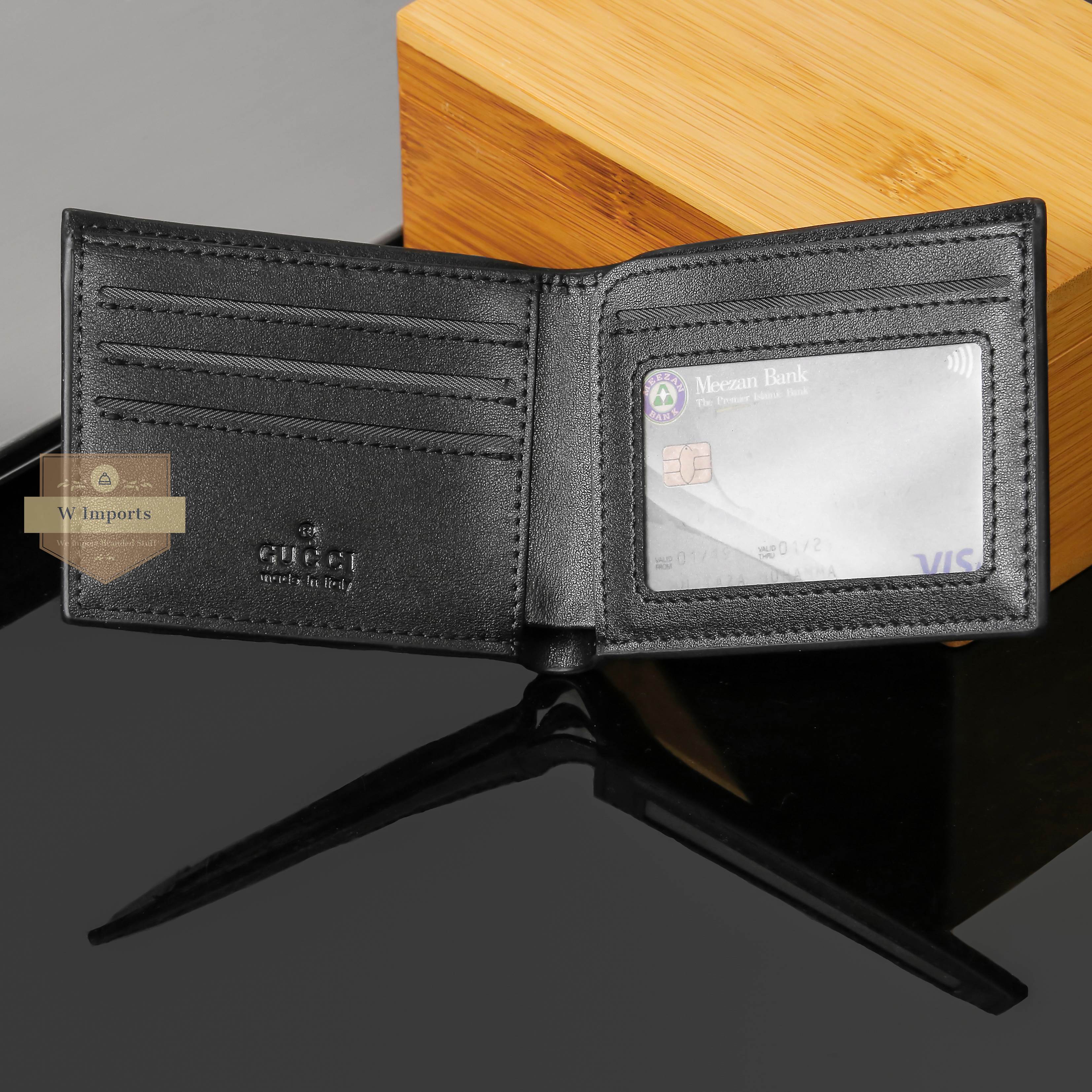 Black Leather Bifold Wallet For Men (N-113)