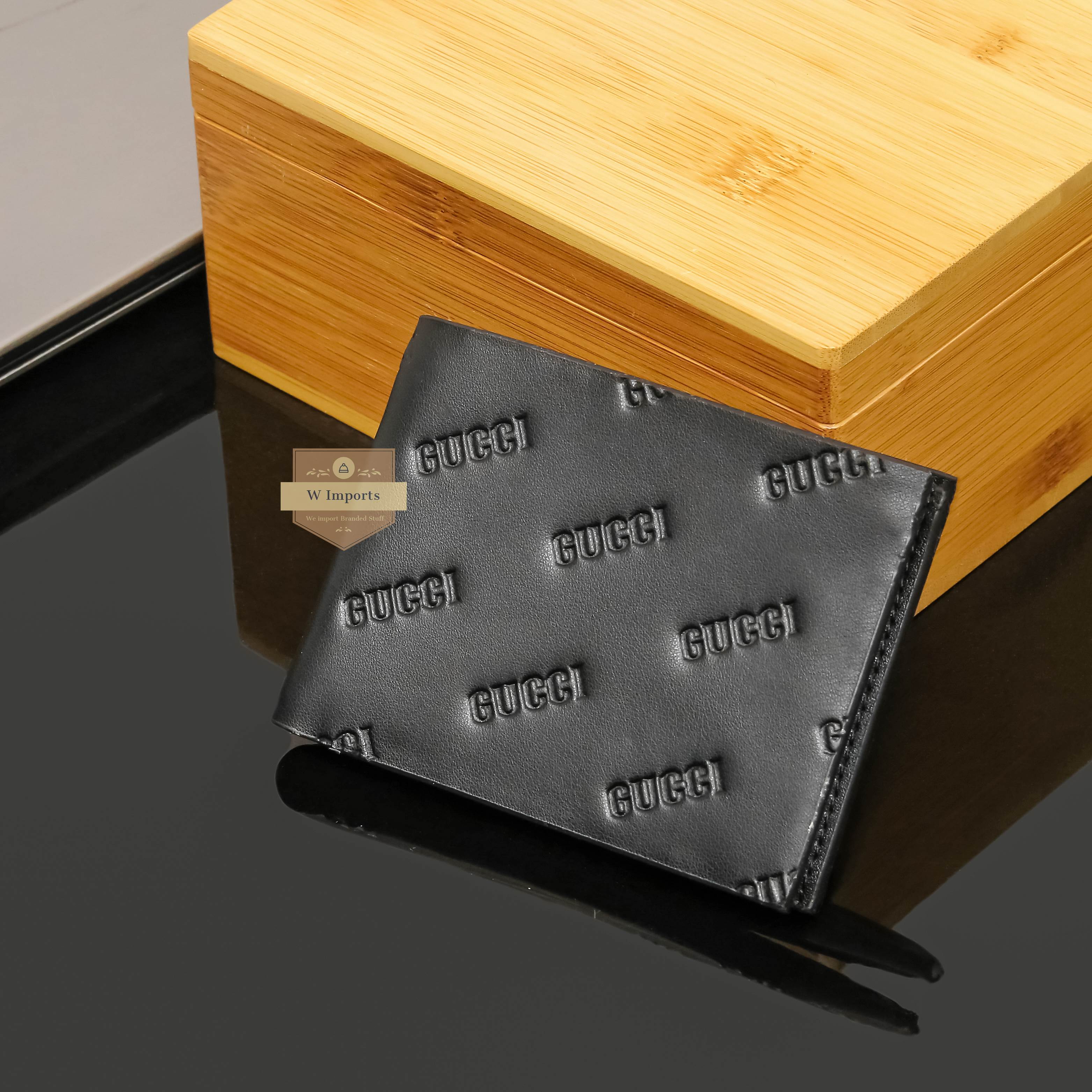 Black Leather Bifold Wallet For Men (N-124)