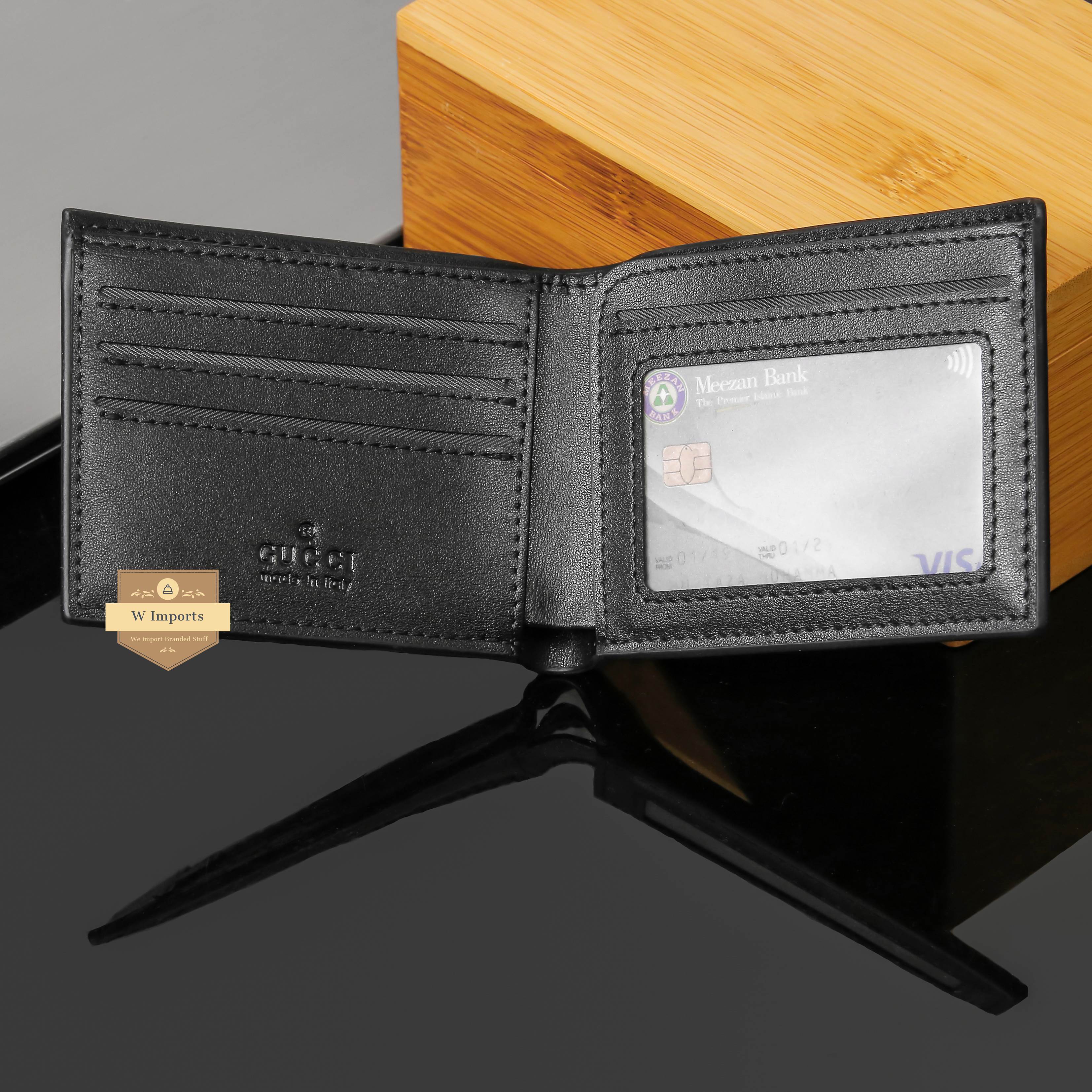 Black Leather Bifold Wallet For Men (N-124)