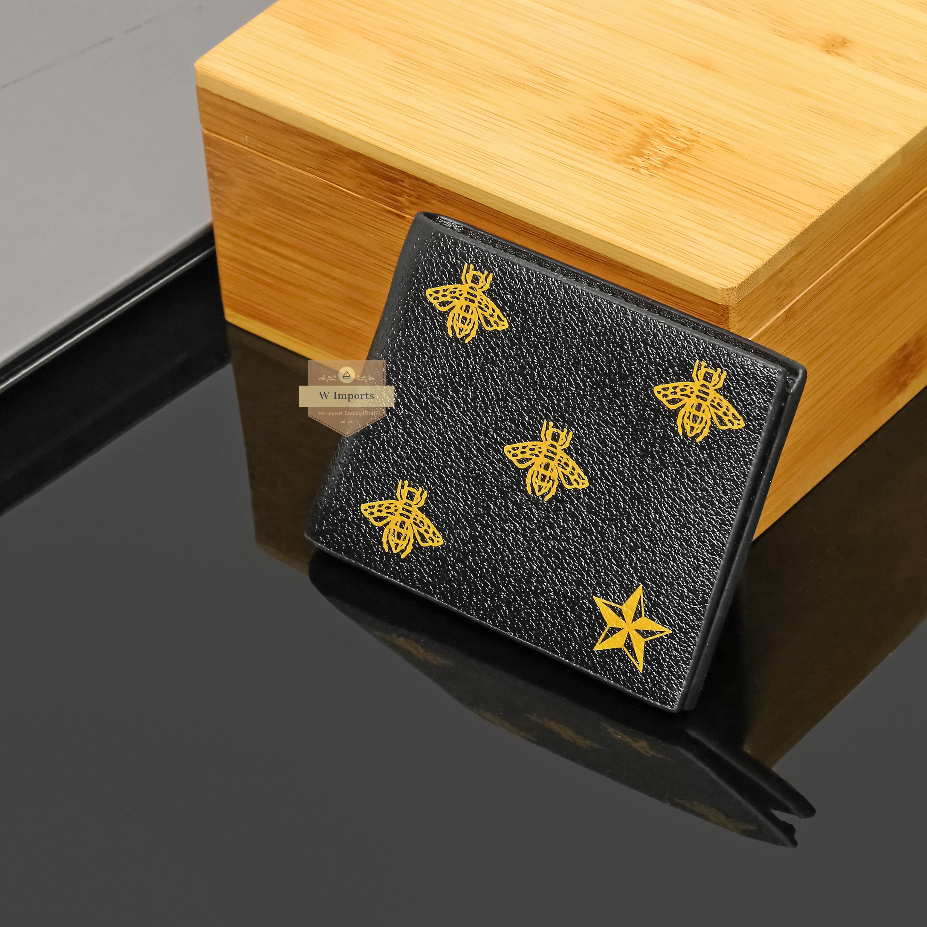 Black Leather Bifold Wallet For Men (N-94)