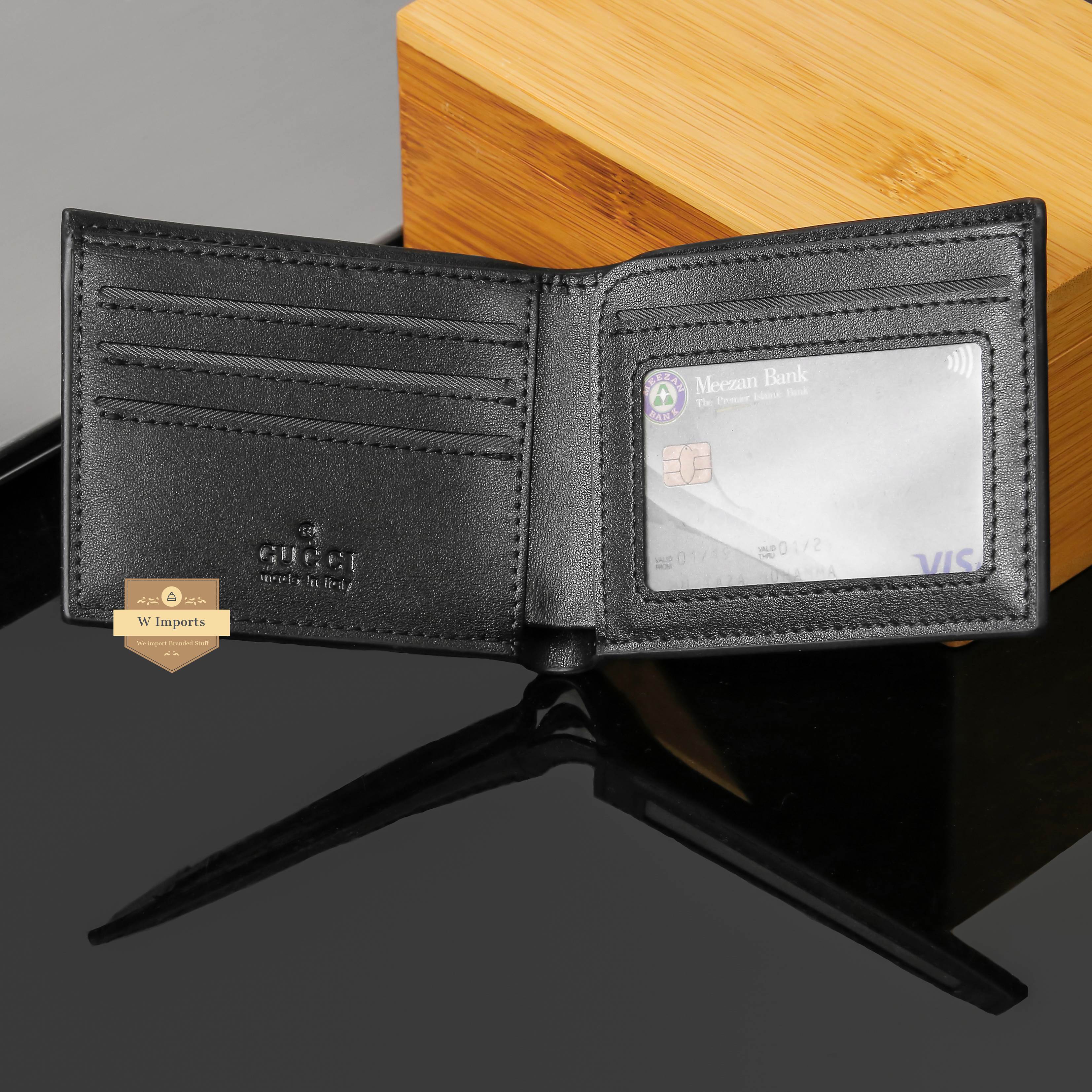 Black Leather Bifold Wallet For Men (N-94)