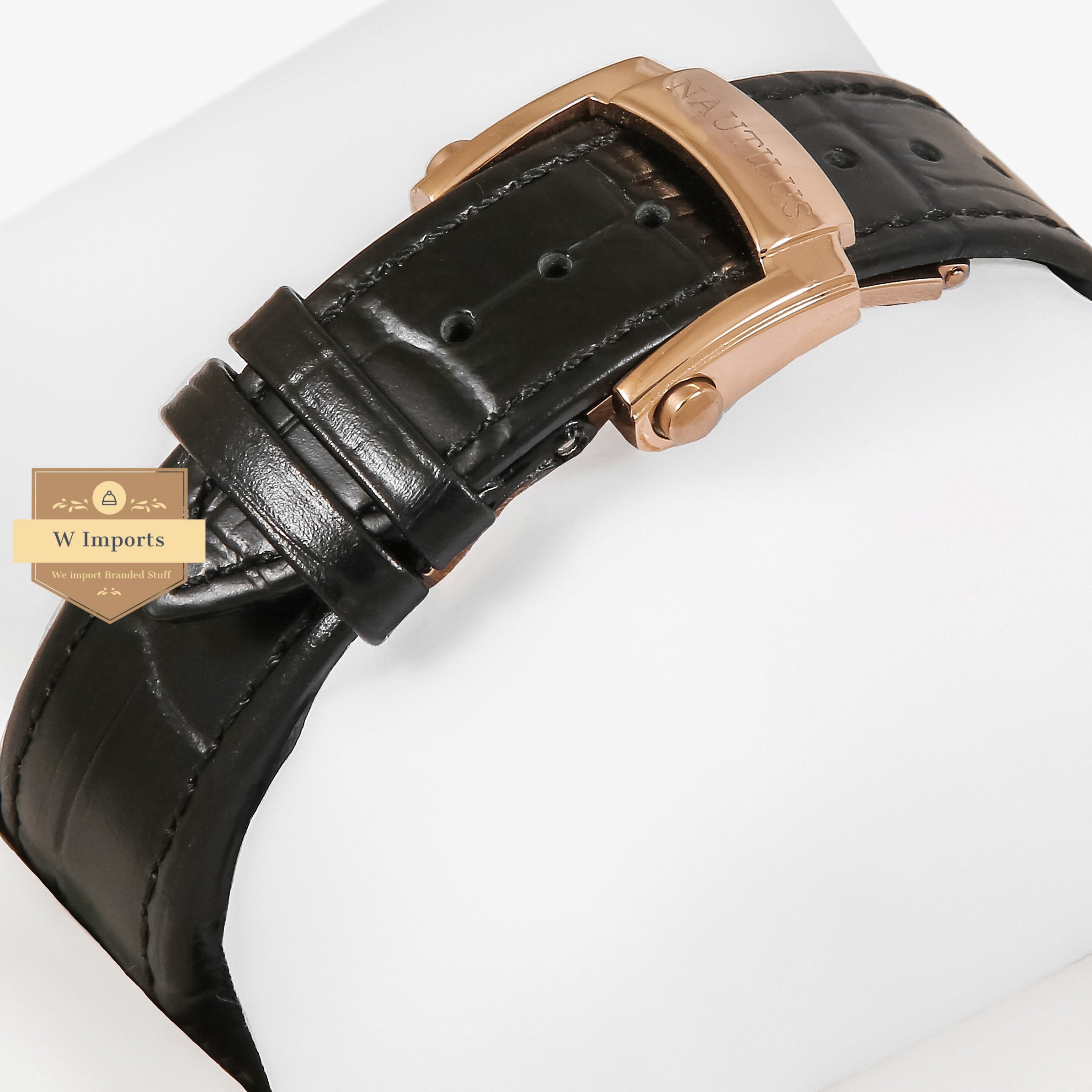 Latest Collection Annual Calender Moon Phase Rose Gold Case With Brown Dial & Black Leather Strap