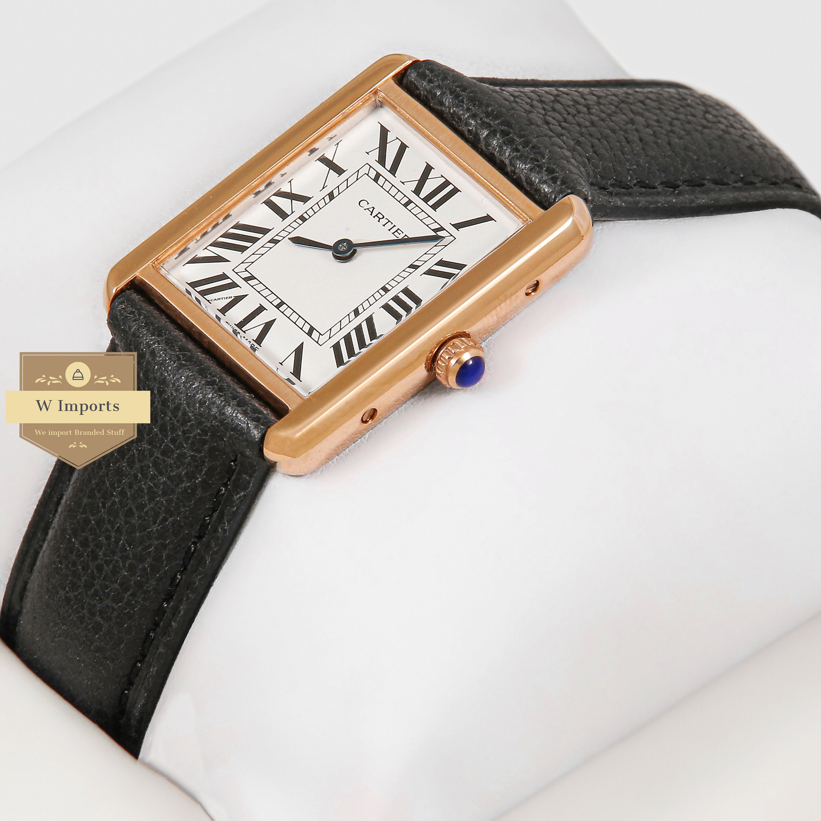 Latest Collection Rose Gold Case With White Dial & Black Leather Strap Unisex